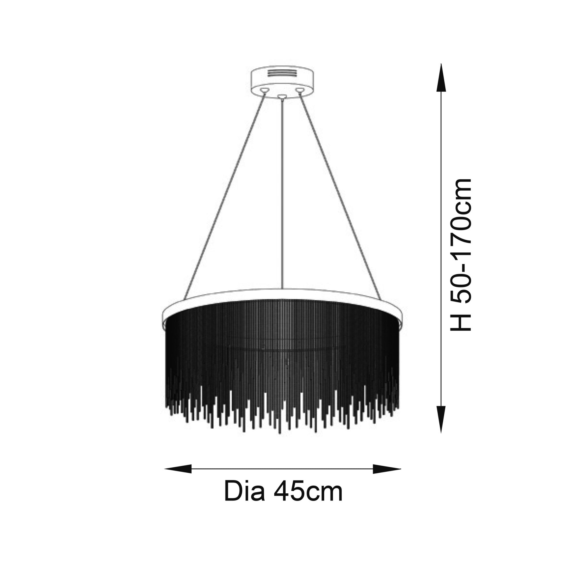 Endon Zelma Colour Temp. Adjustable Single Light Pendant - Chrome Plate & Silver Effect Chain