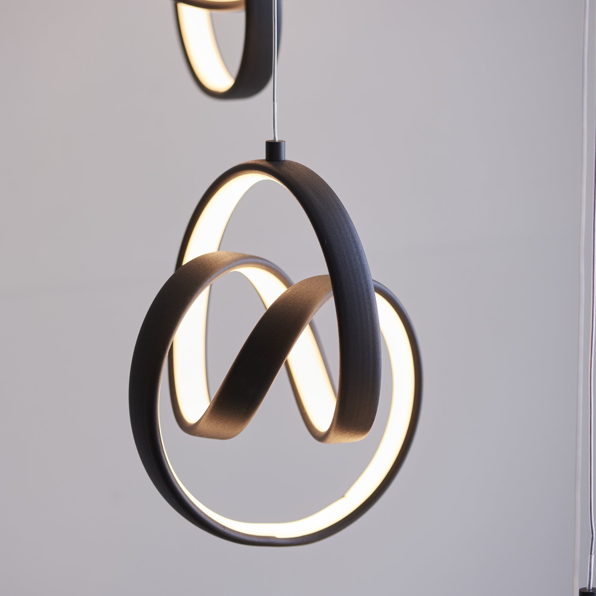 Endon Cosma 8 Light Pendant -  Textured Black & White Silicone