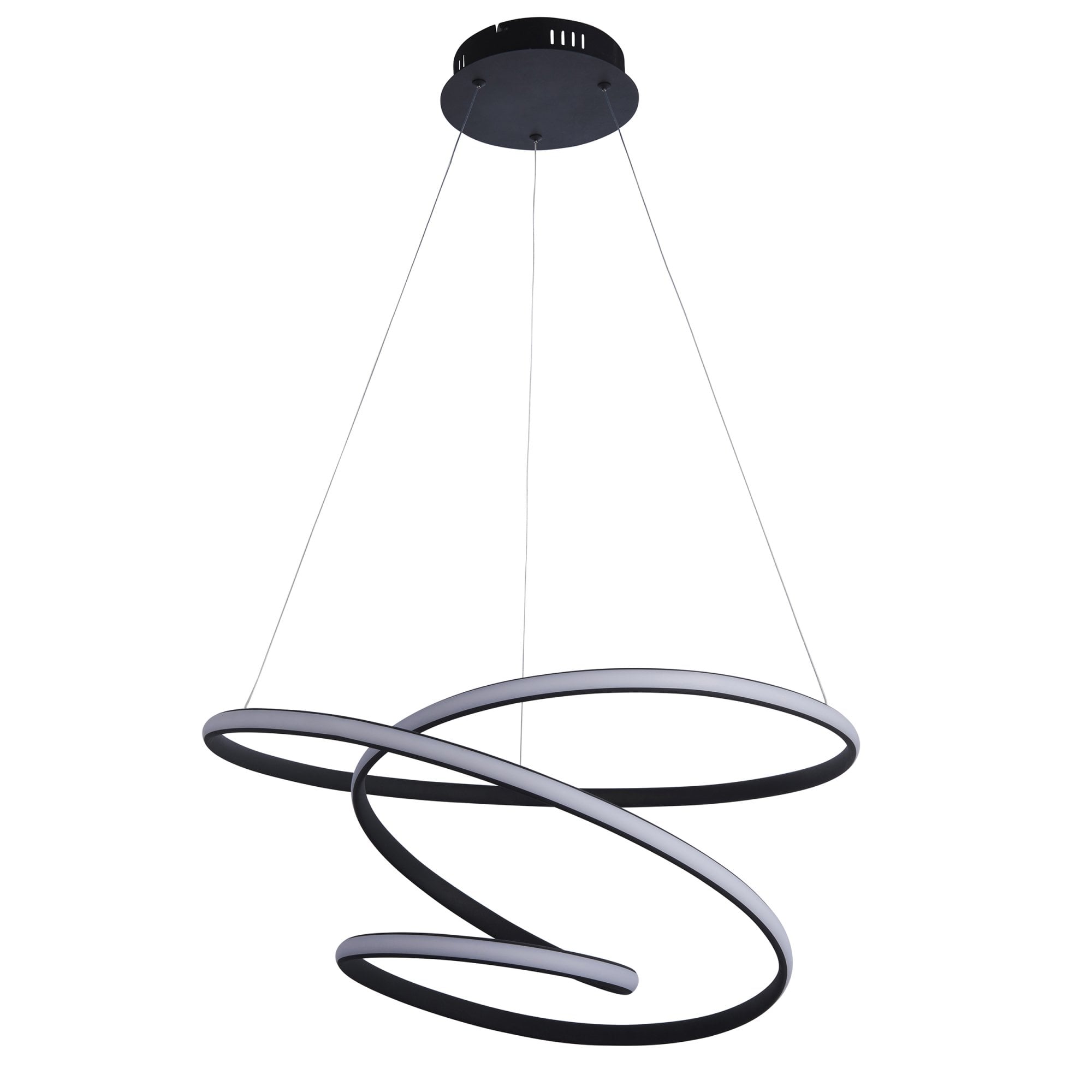 Endon Dune Single Light Pendant -  Textured Black & White Silicone