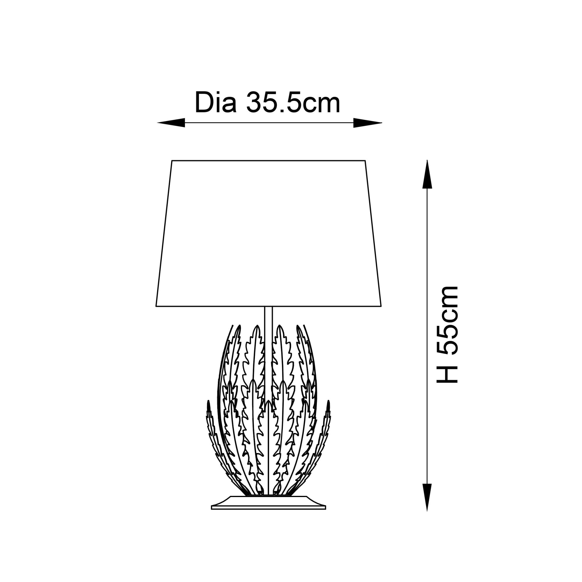 Endon Delphine Single Light Table Lamp -  Silver Leaf & Ivory Cotton Fabric