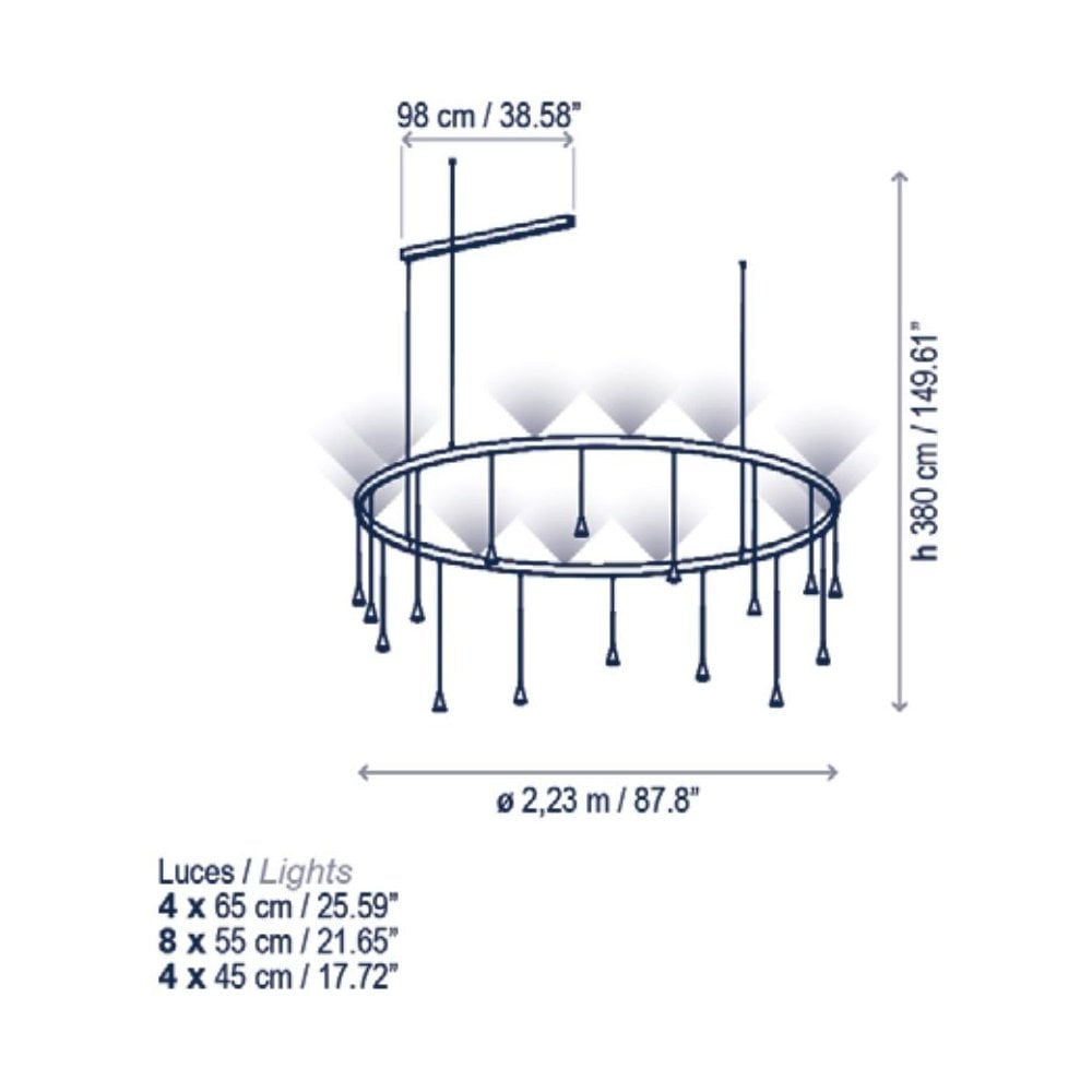 Bover Skybell Circle S/16L Pendant
