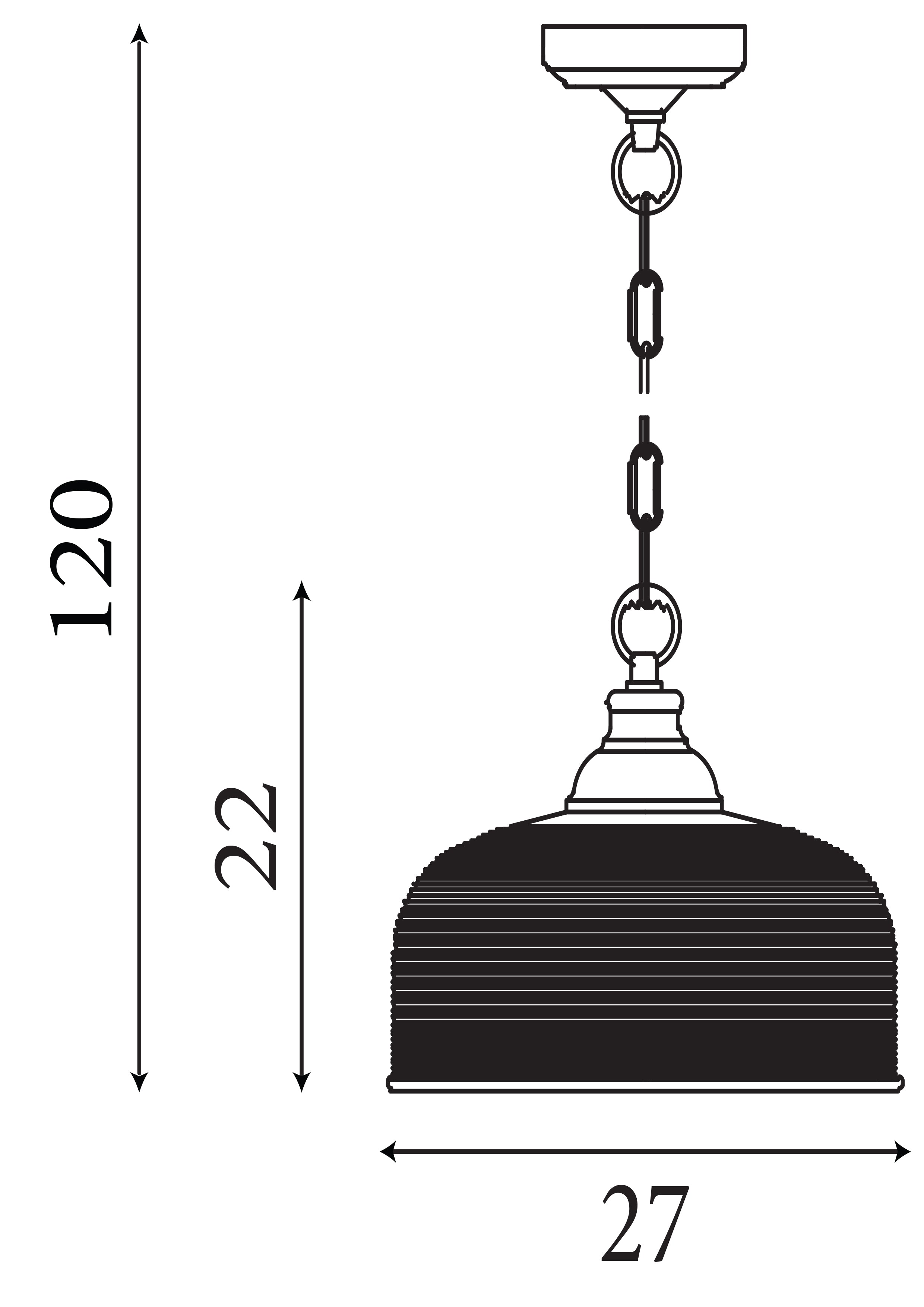 Searchlight Handel Pendant - Matt Black Metal & Holophane Style Glass