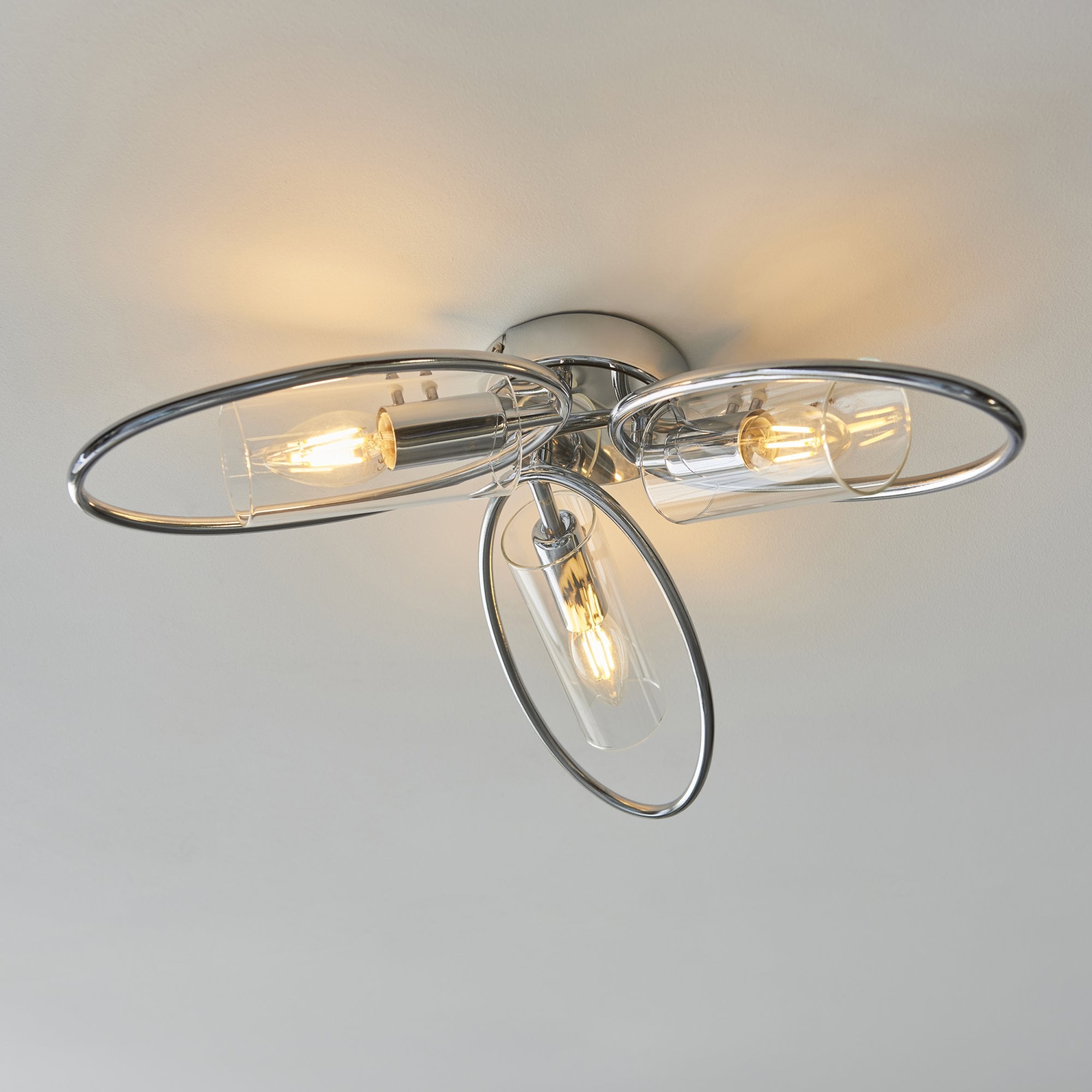 Endon Amari 3 Light Semi Flush - Chrome Plated