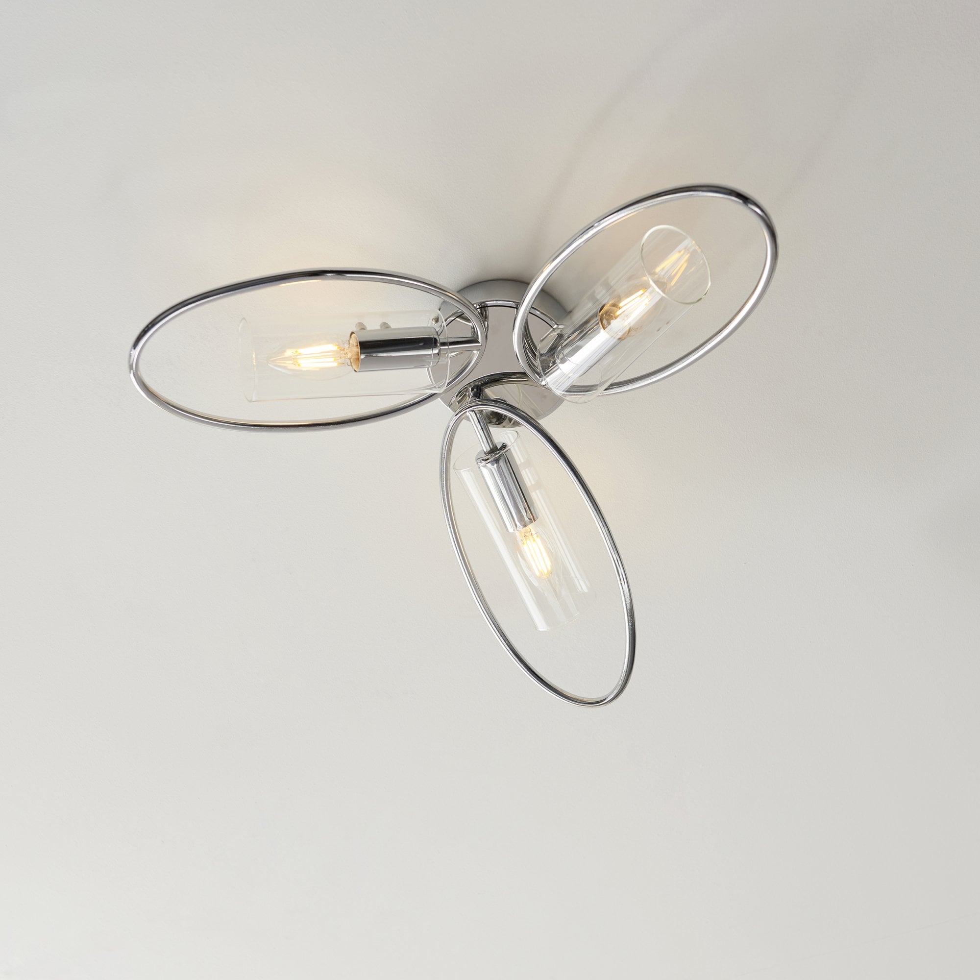 Endon Amari 3 Light Semi Flush - Chrome Plated