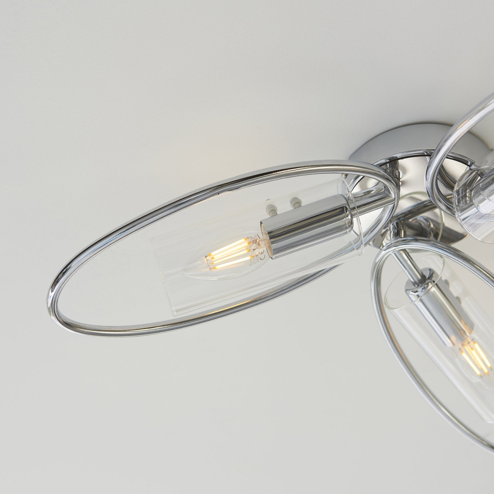 Endon Amari 3 Light Semi Flush - Chrome Plated