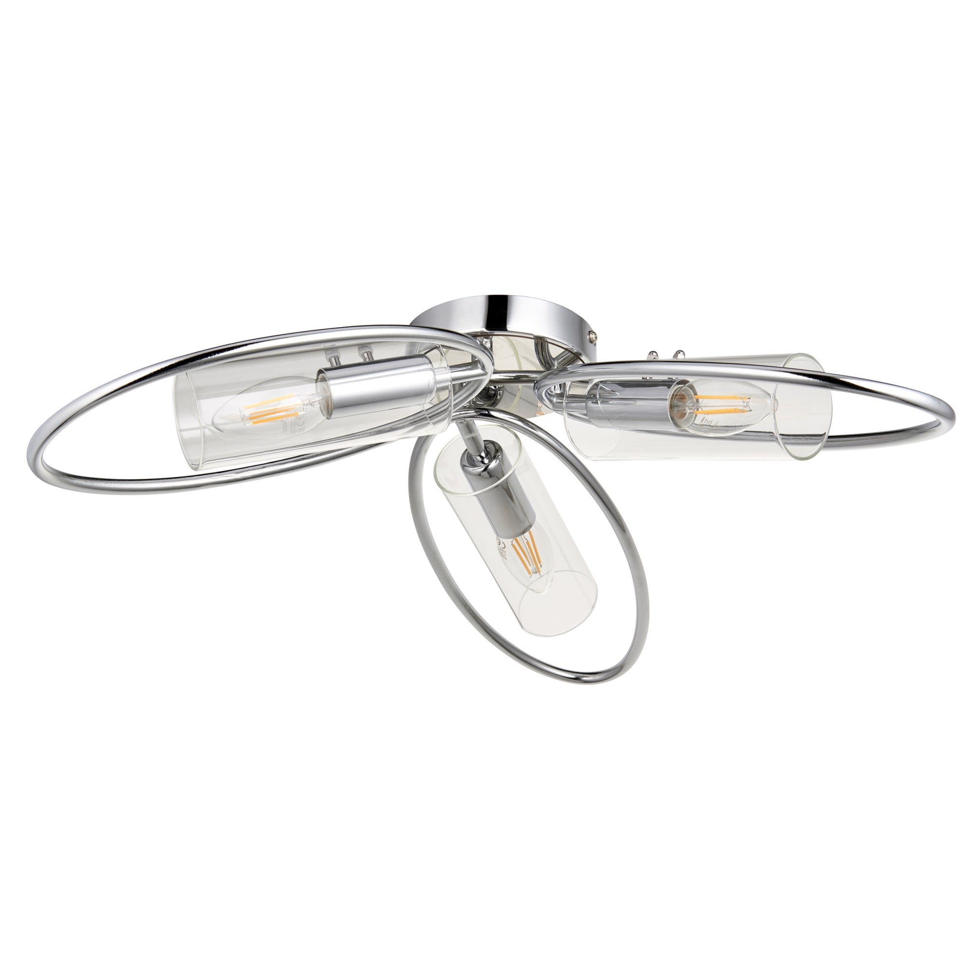 Endon Amari 3 Light Semi Flush - Chrome Plated