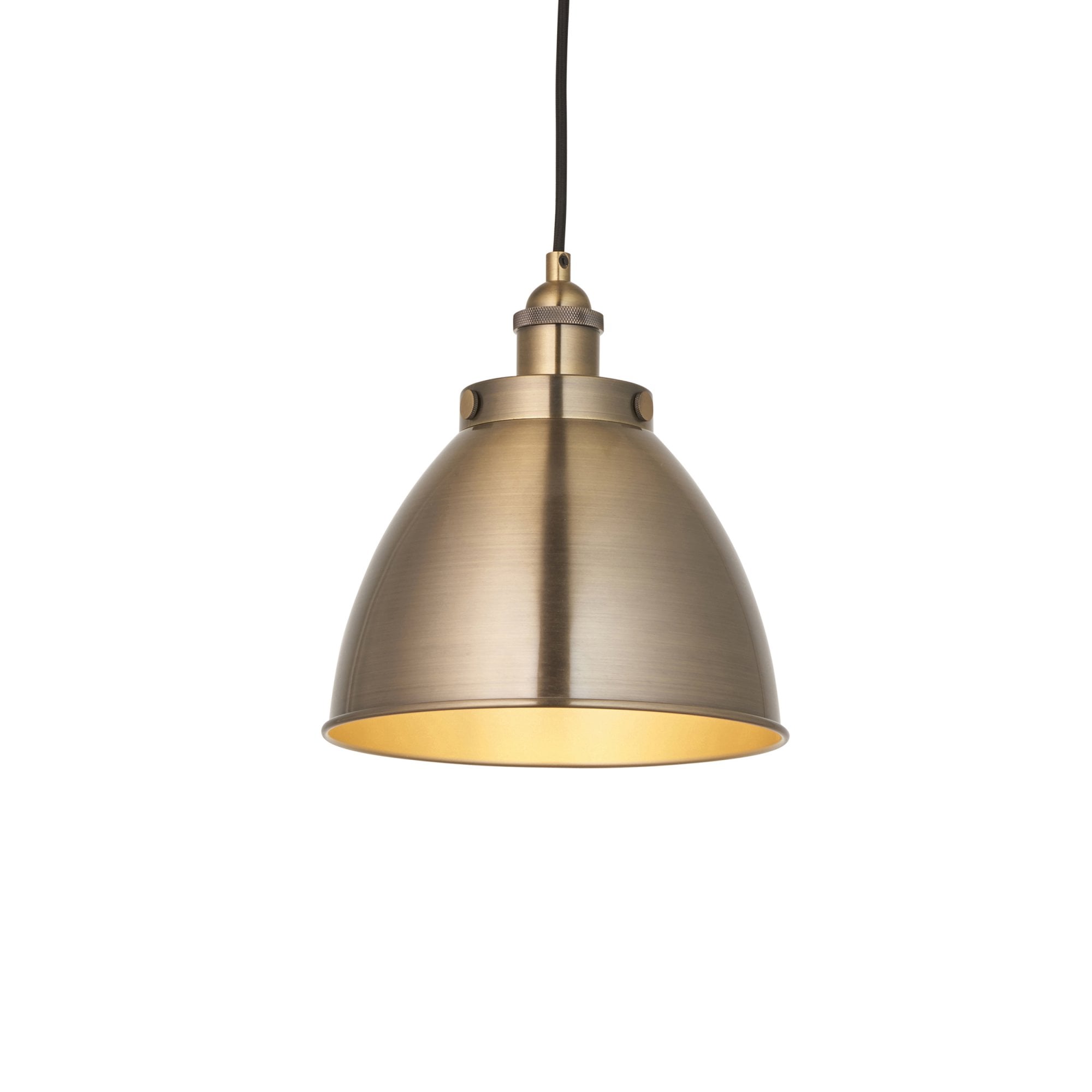 Endon Franklin Small Single Pendant - Antique Brass Plate