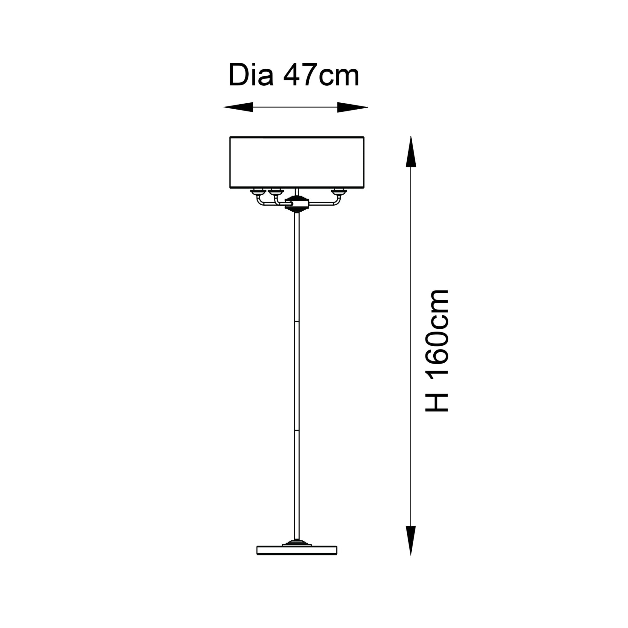 Endon Highclere 3 Light Floor Lamp - Antique Brass & Vintage White