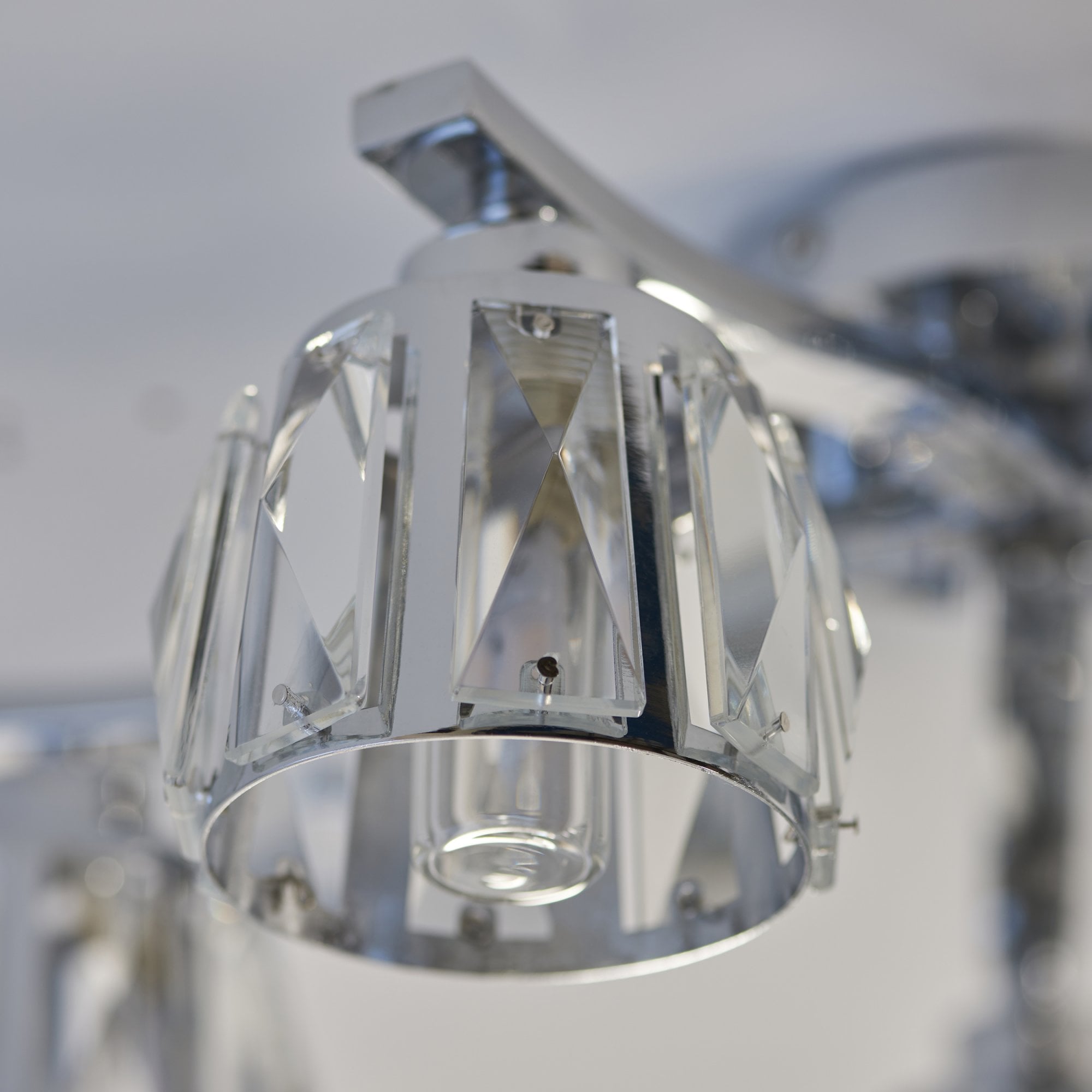 Endon Ria 5 Light IP44 Semi Flush - Crystal & Chrome