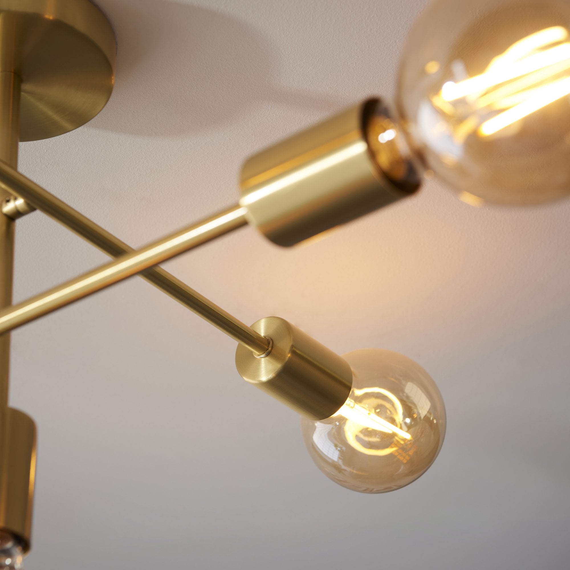 Endon Studio 5 Light Semi Flush - Brushed Brass