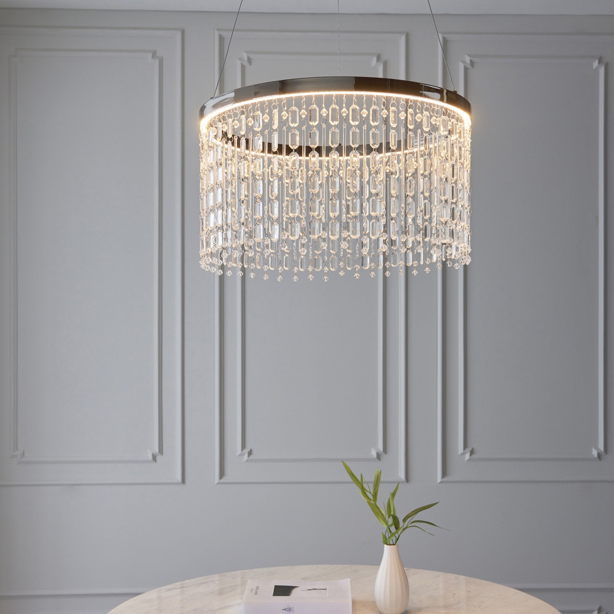 Endon Liliana LED Ring Pendant - Chrome