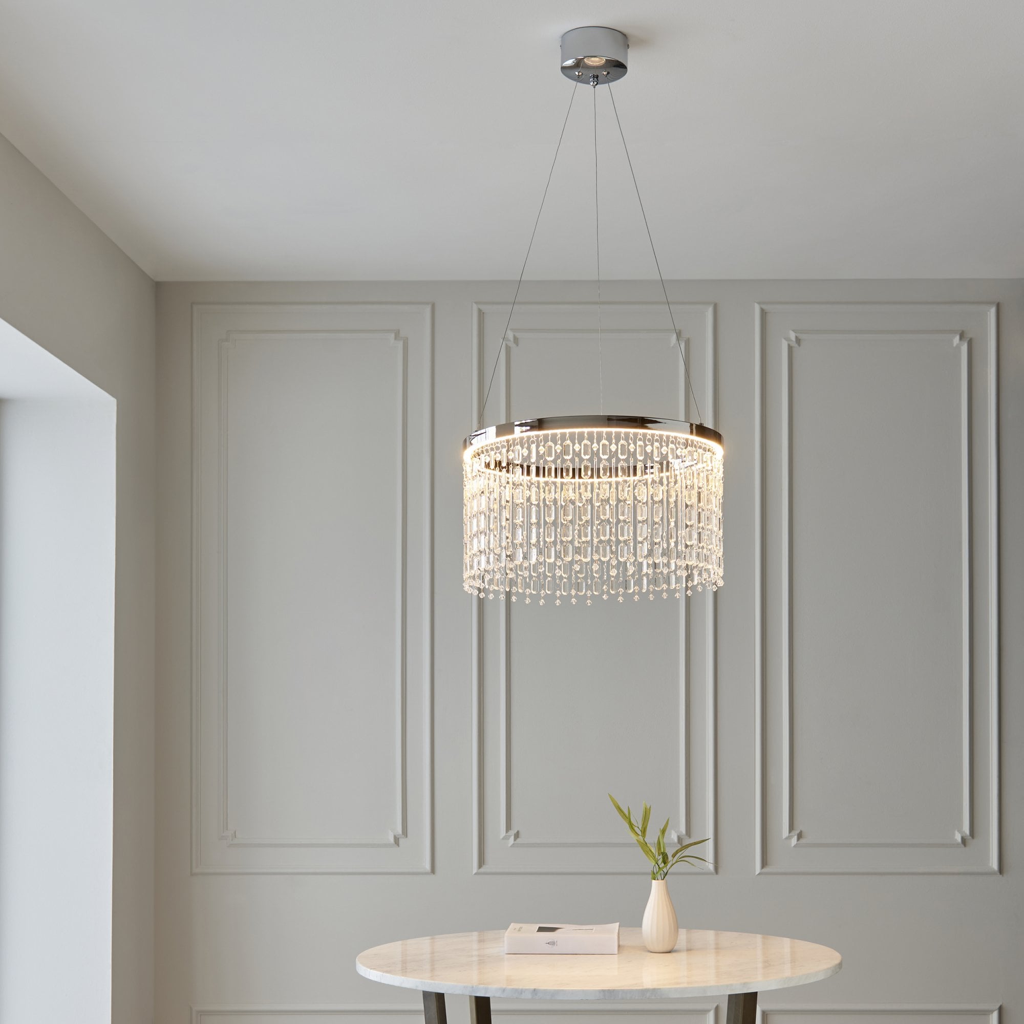 Endon Liliana LED Ring Pendant - Chrome