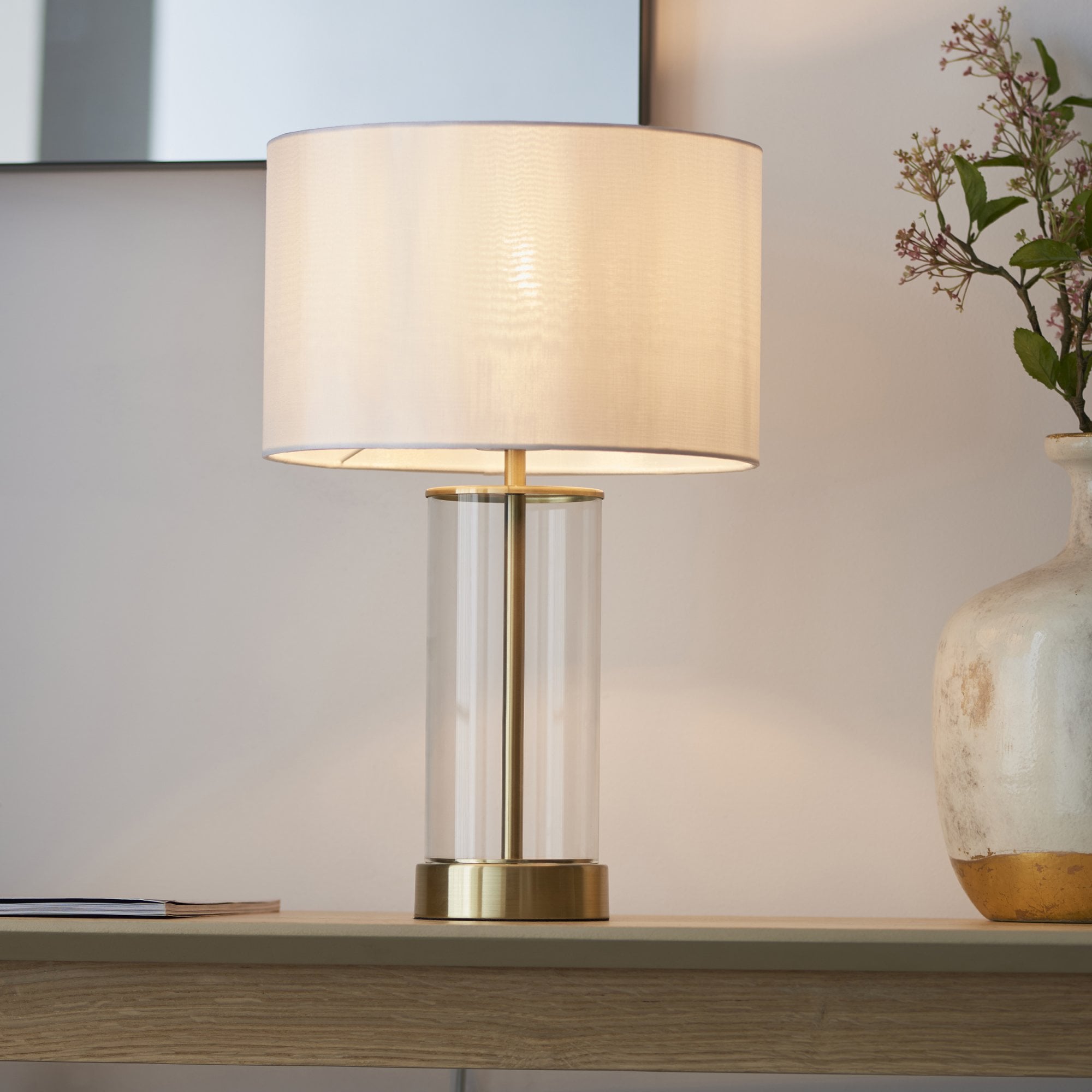 Endon Lessina Small Touch Table Lamp - Vintage White & Gold