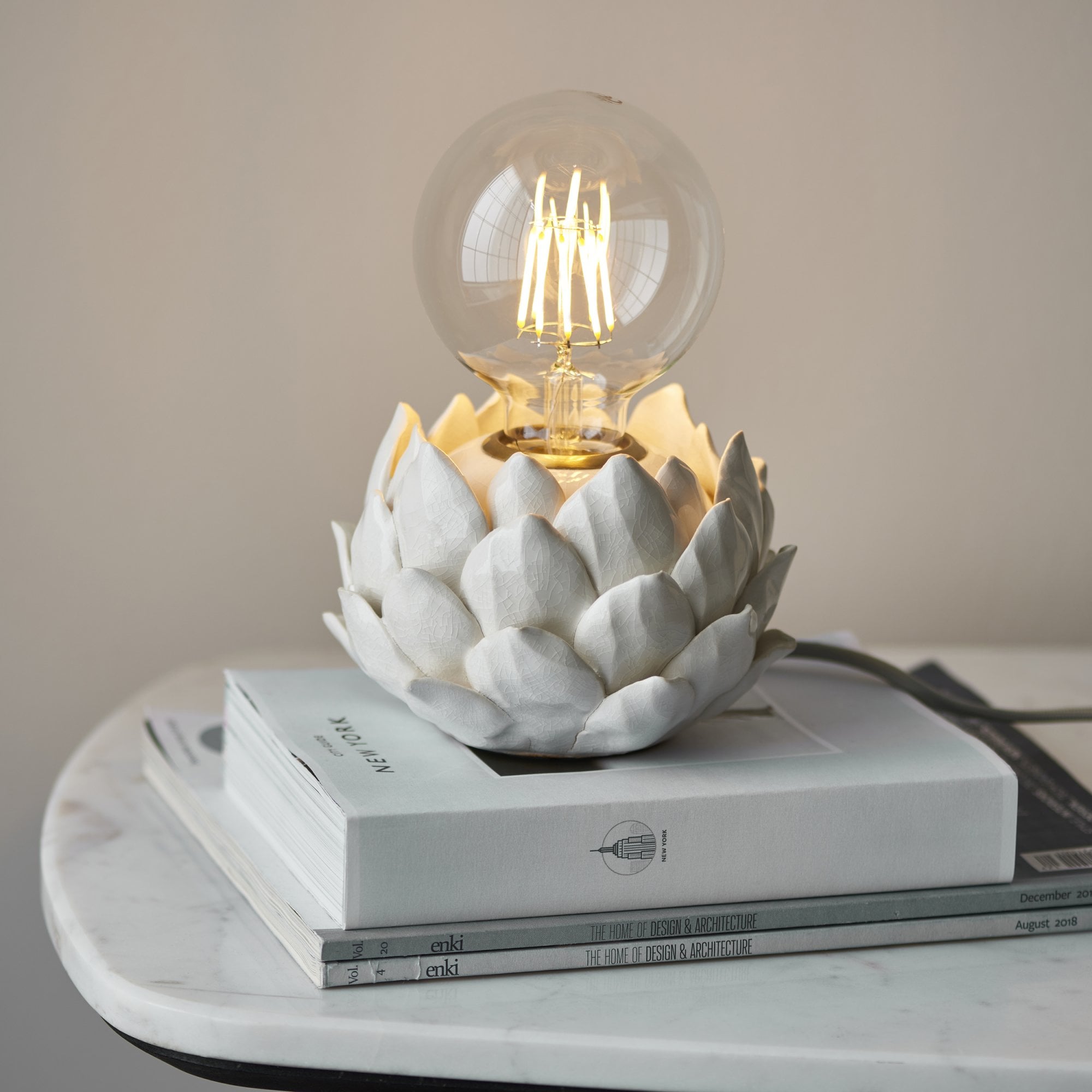 Endon Artichoke Table Lamp Base -  Oatmeal Crackle Finish - Base Only
