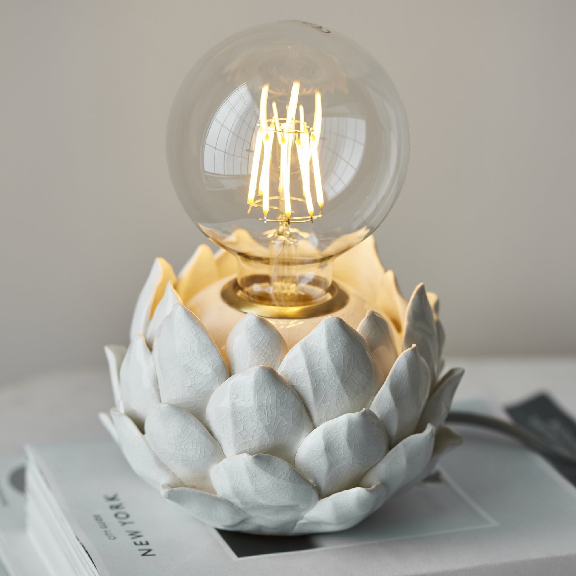 Endon Artichoke Table Lamp Base -  Oatmeal Crackle Finish - Base Only