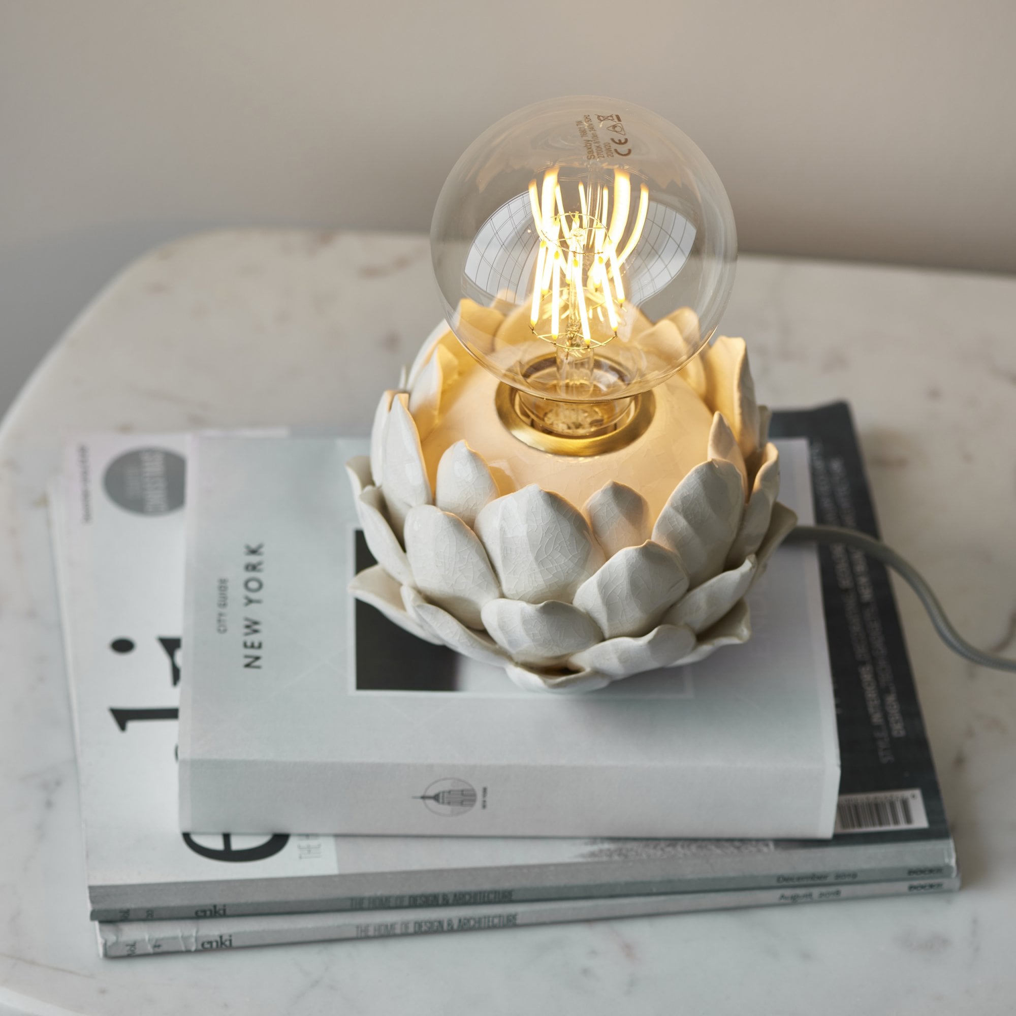Endon Artichoke Table Lamp Base -  Oatmeal Crackle Finish - Base Only