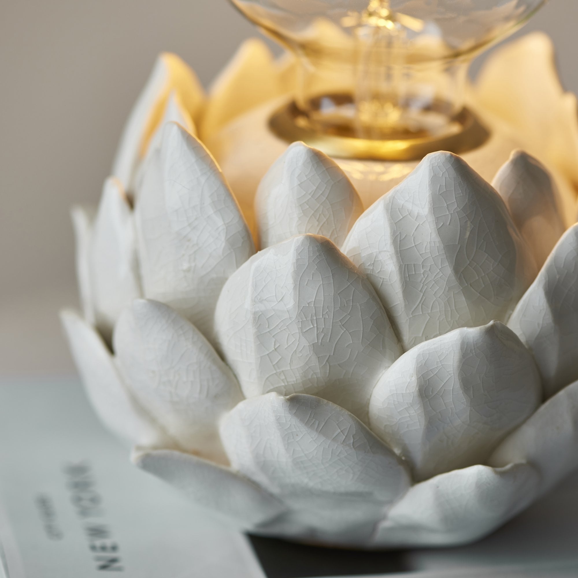 Endon Artichoke Table Lamp Base -  Oatmeal Crackle Finish - Base Only