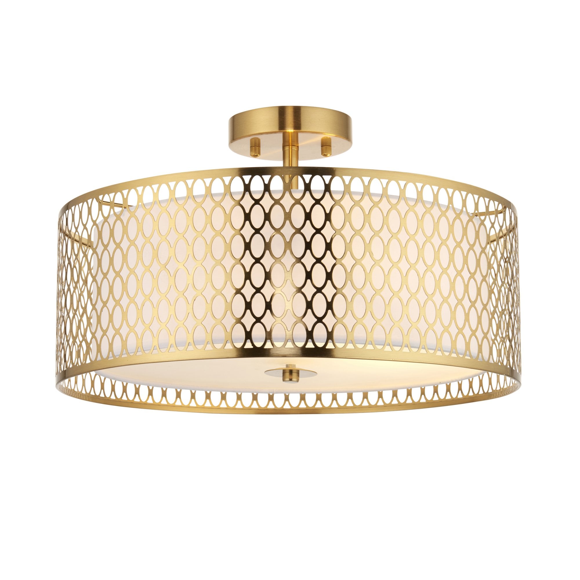 Endon Cordero 3 Light Flush Ceiling - Gold Plate