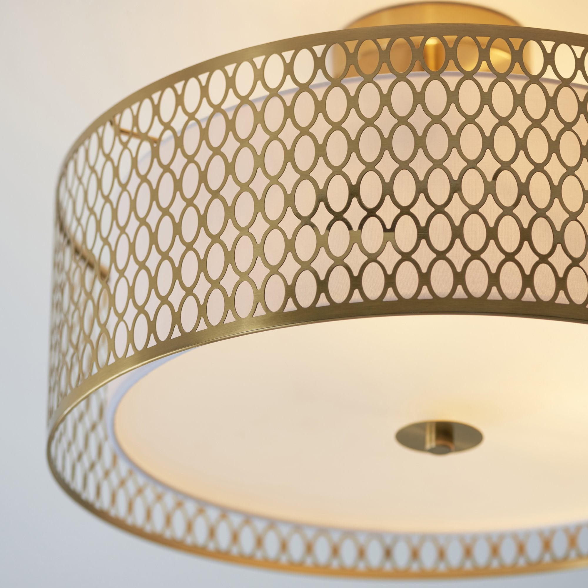 Endon Cordero 3 Light Flush Ceiling - Gold Plate