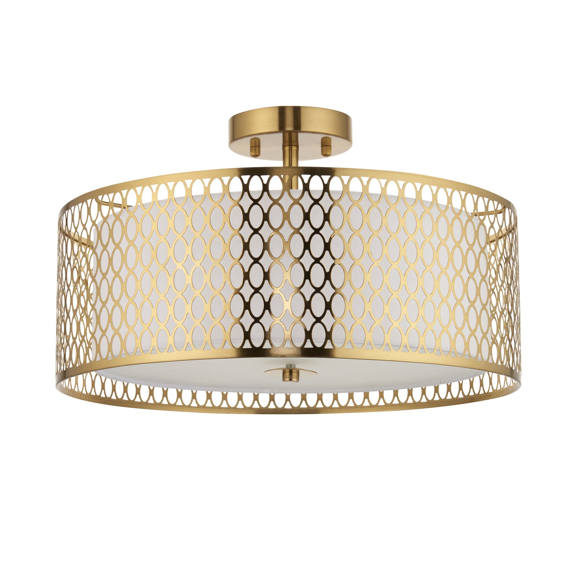 Endon Cordero 3 Light Flush Ceiling - Gold Plate