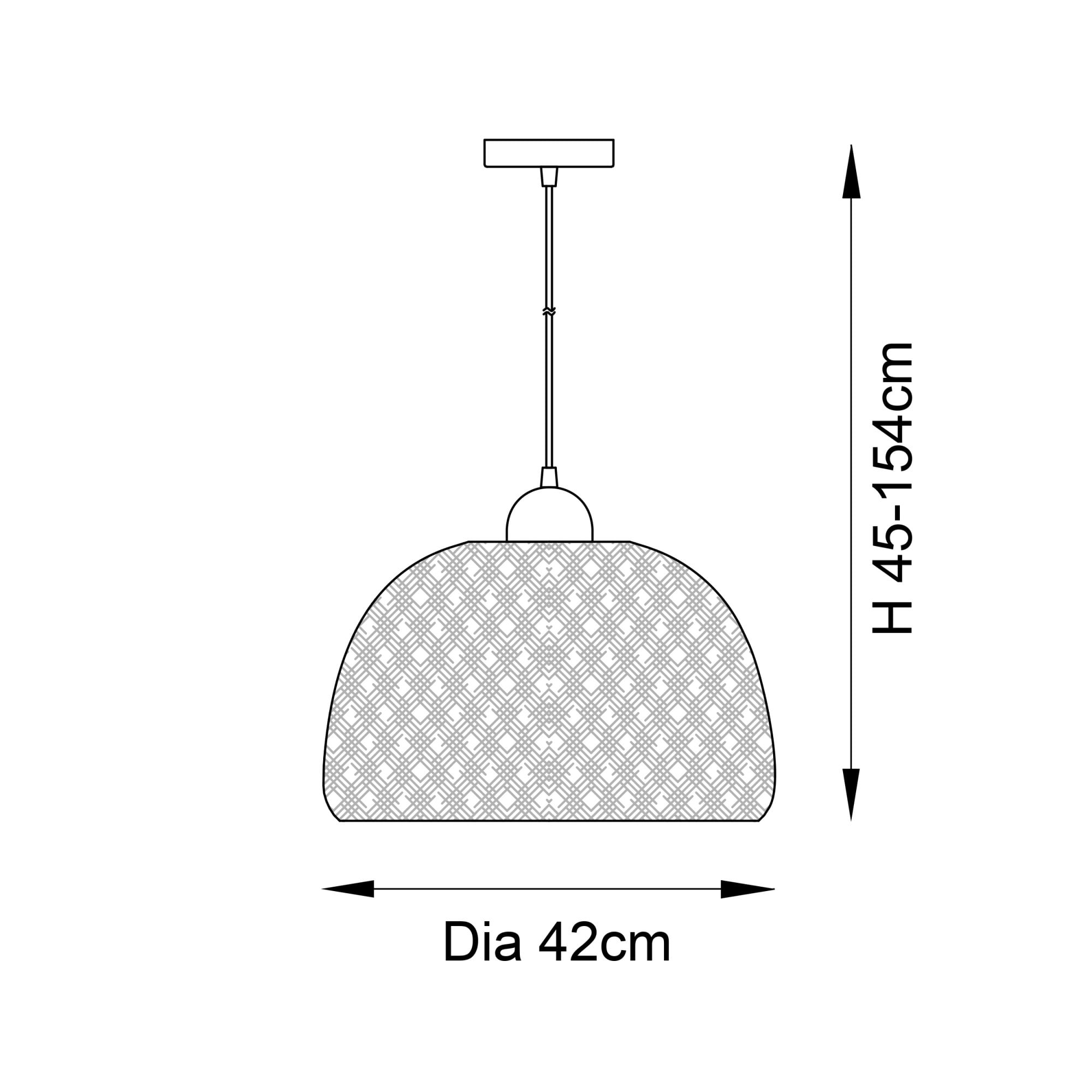 Endon Bali Domed Raffia Twine Pendant - Bamboo Shade