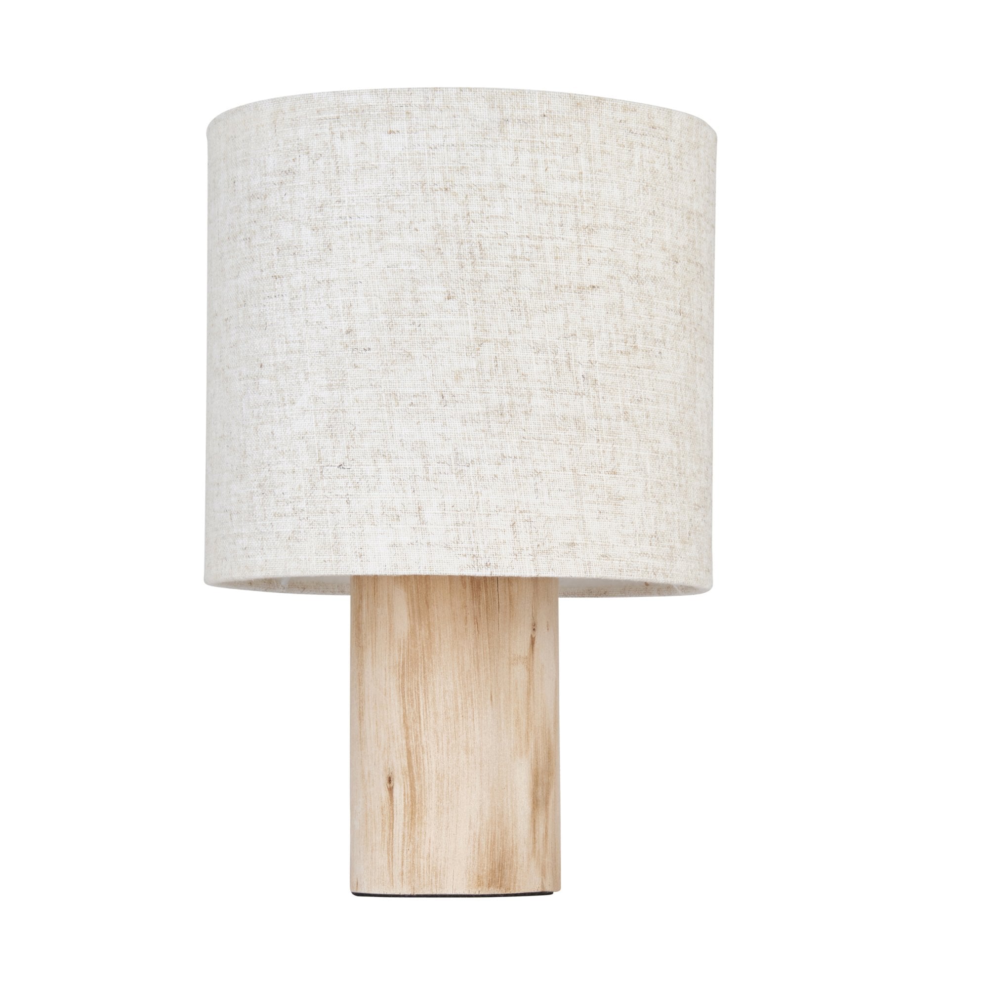 Endon Durban Single Light Table Lamp - Natural Linen & Wood