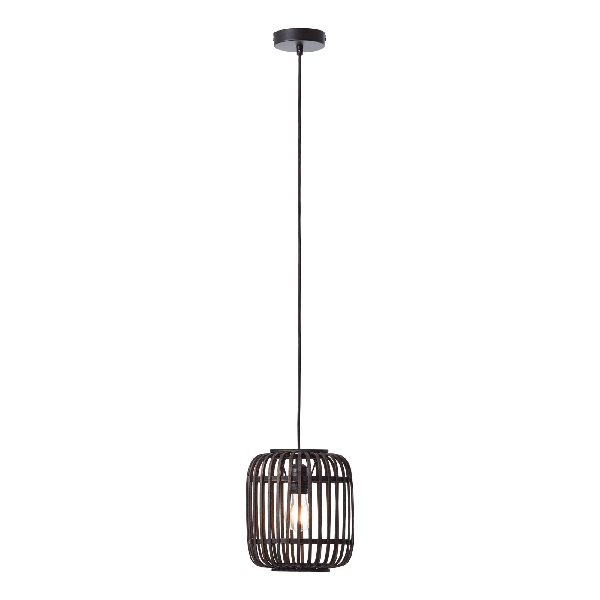 Endon Mathias Bamboo Single Light Pendant  - Dark Stained Bamboo