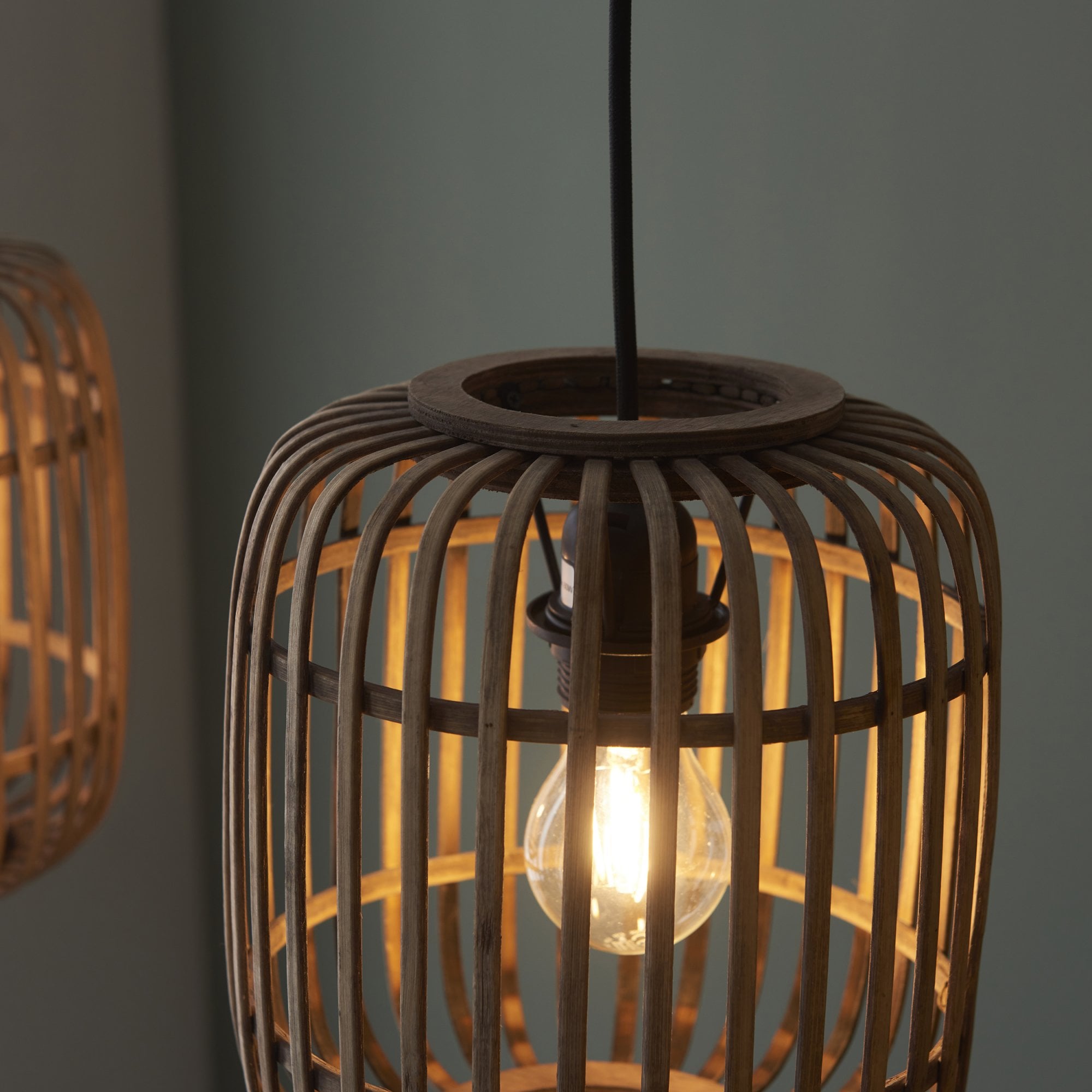 Endon Mathias Bamboo 3 Light Linear Pendant - Natural Bamboo