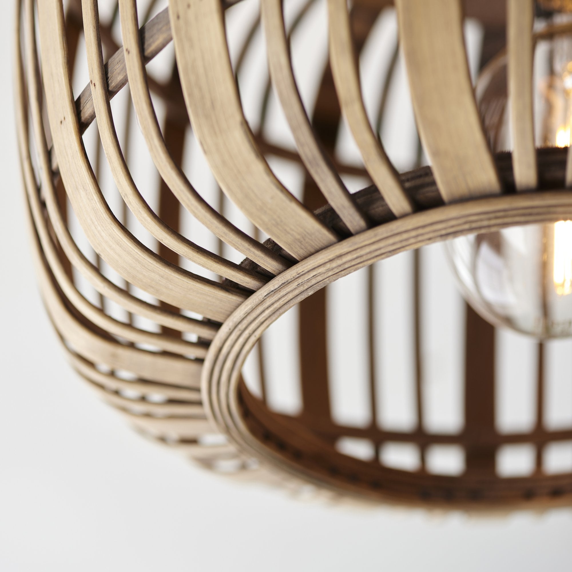 Endon Mathias Bamboo Single Flush Ceiling Light - Natural Bamboo