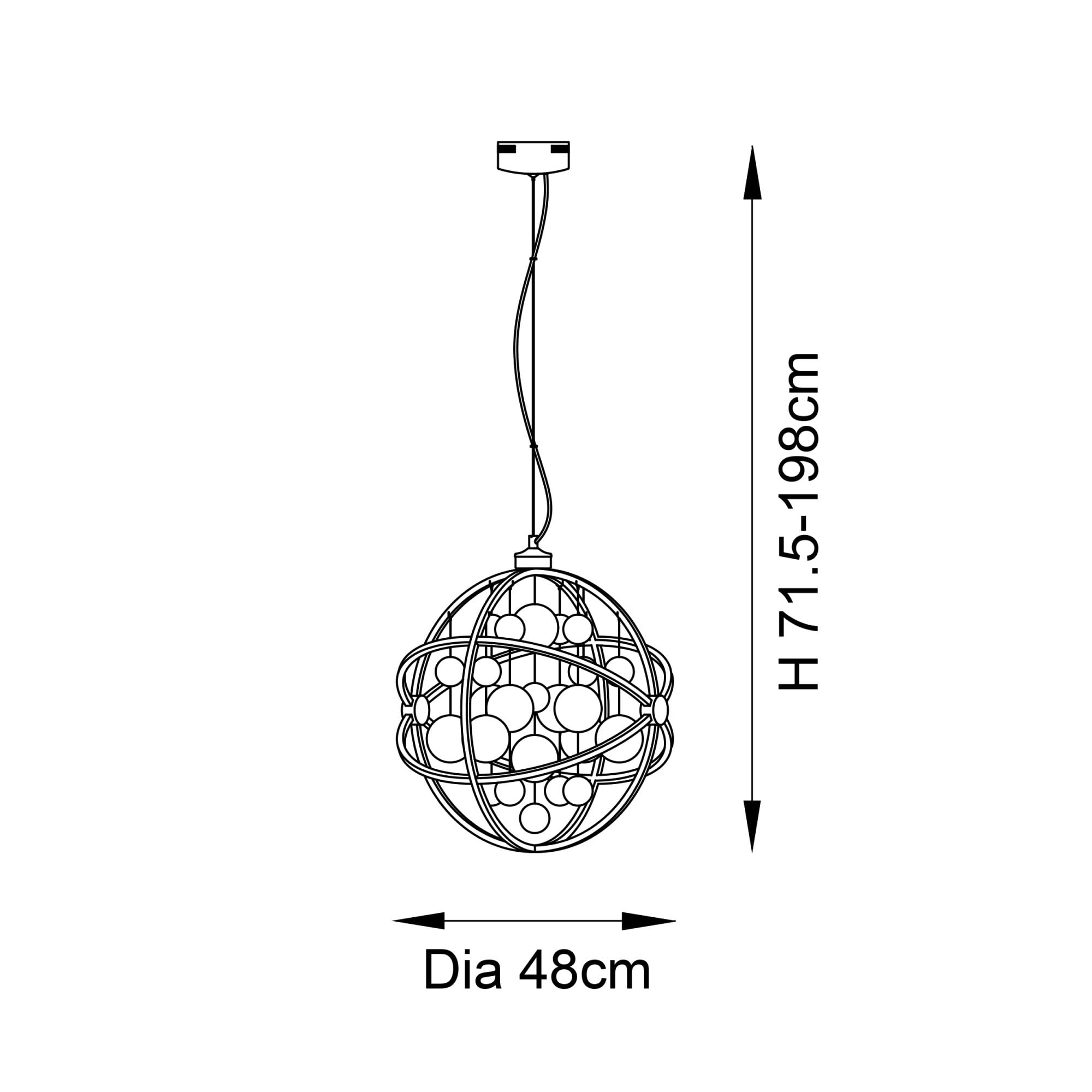 Endon Muni 480mm LED Pendant - Gold Effect Plate