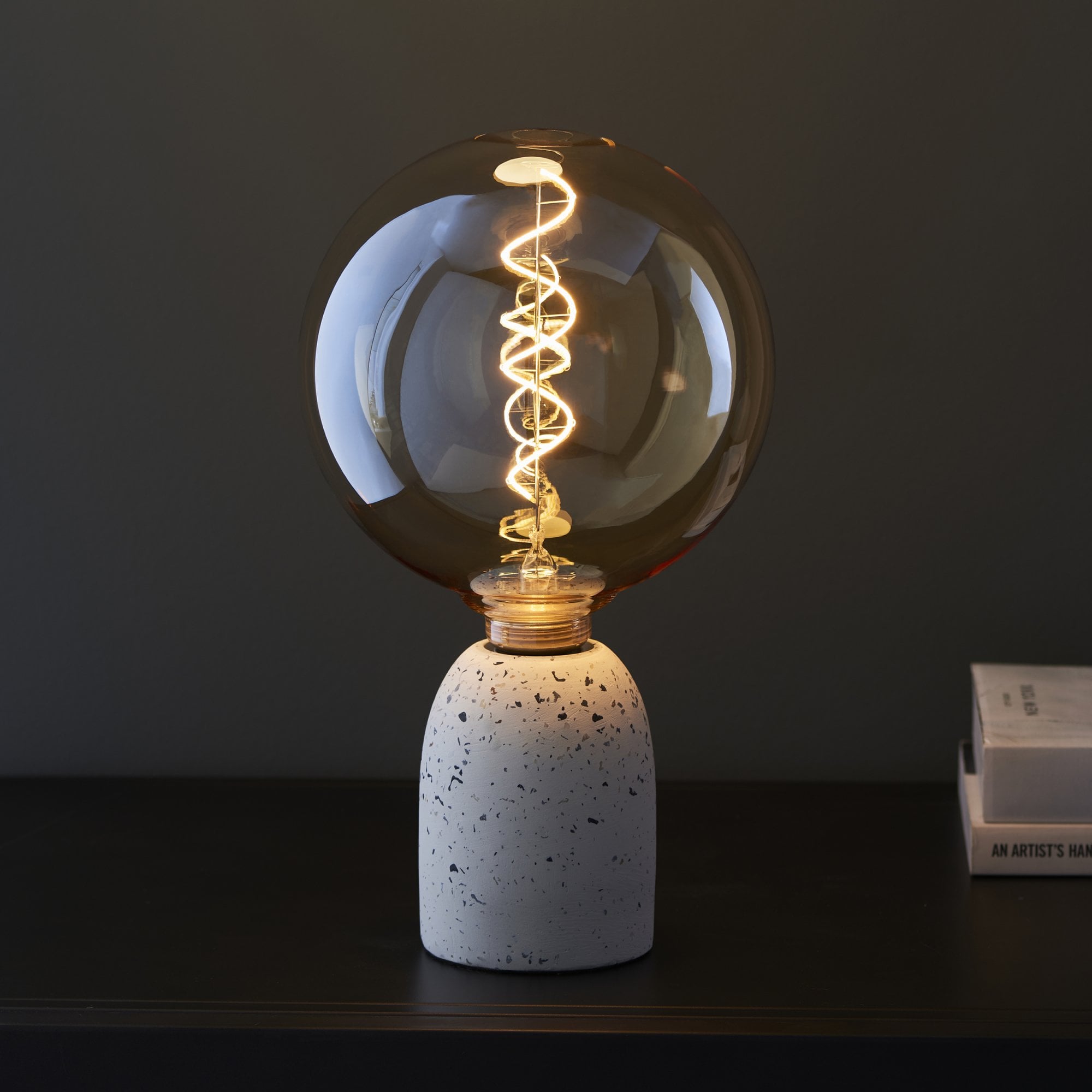 Endon Spiral XL E27 LED 4W Globe Filament Bulb - 2000K - Non-Dimmable - Amber Glass