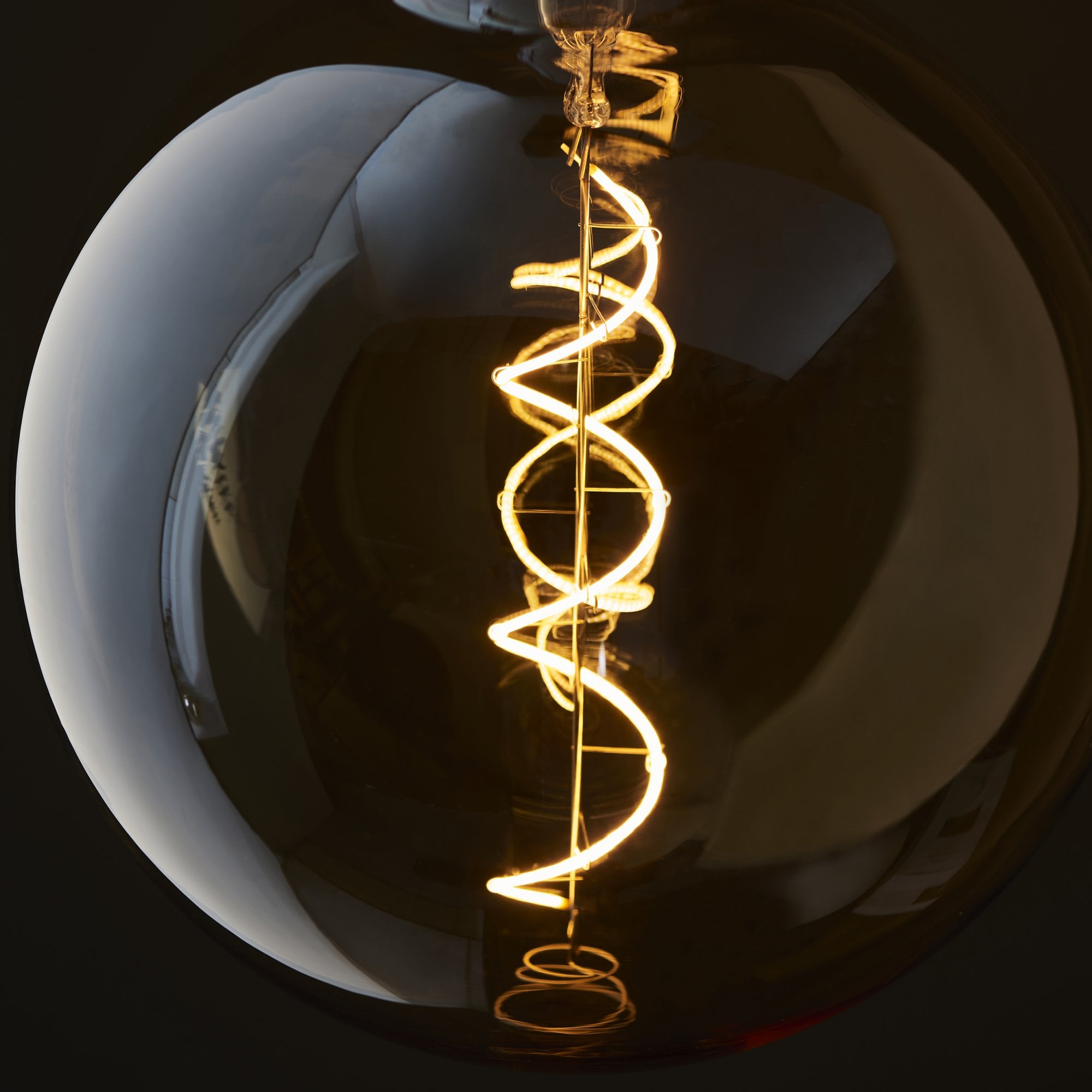 Endon Spiral XL E27 LED 4W Globe Filament Bulb - 2000K - Non-Dimmable - Amber Glass