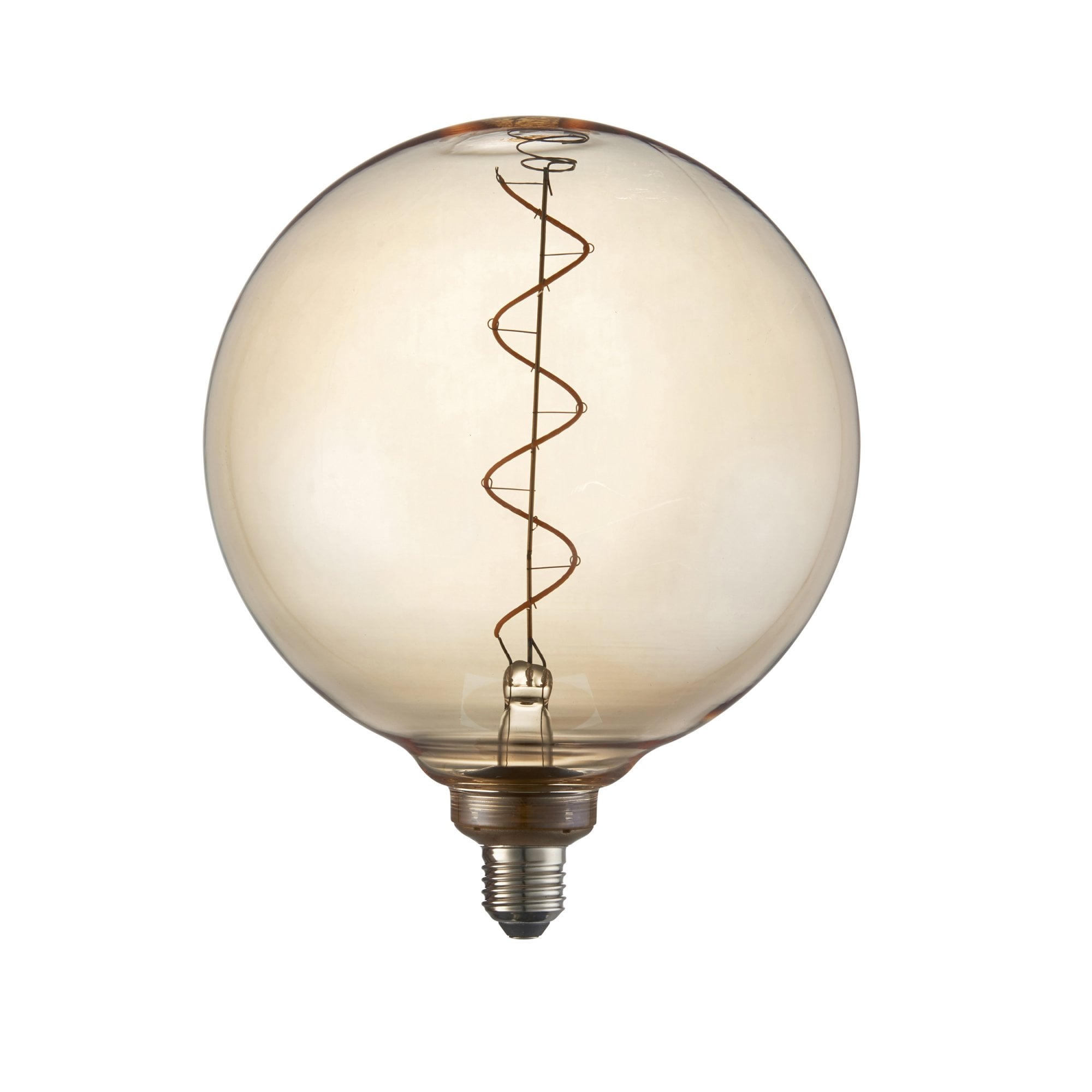 Endon Spiral XL E27 LED 4W Globe Filament Bulb - 2000K - Non-Dimmable - Amber Glass