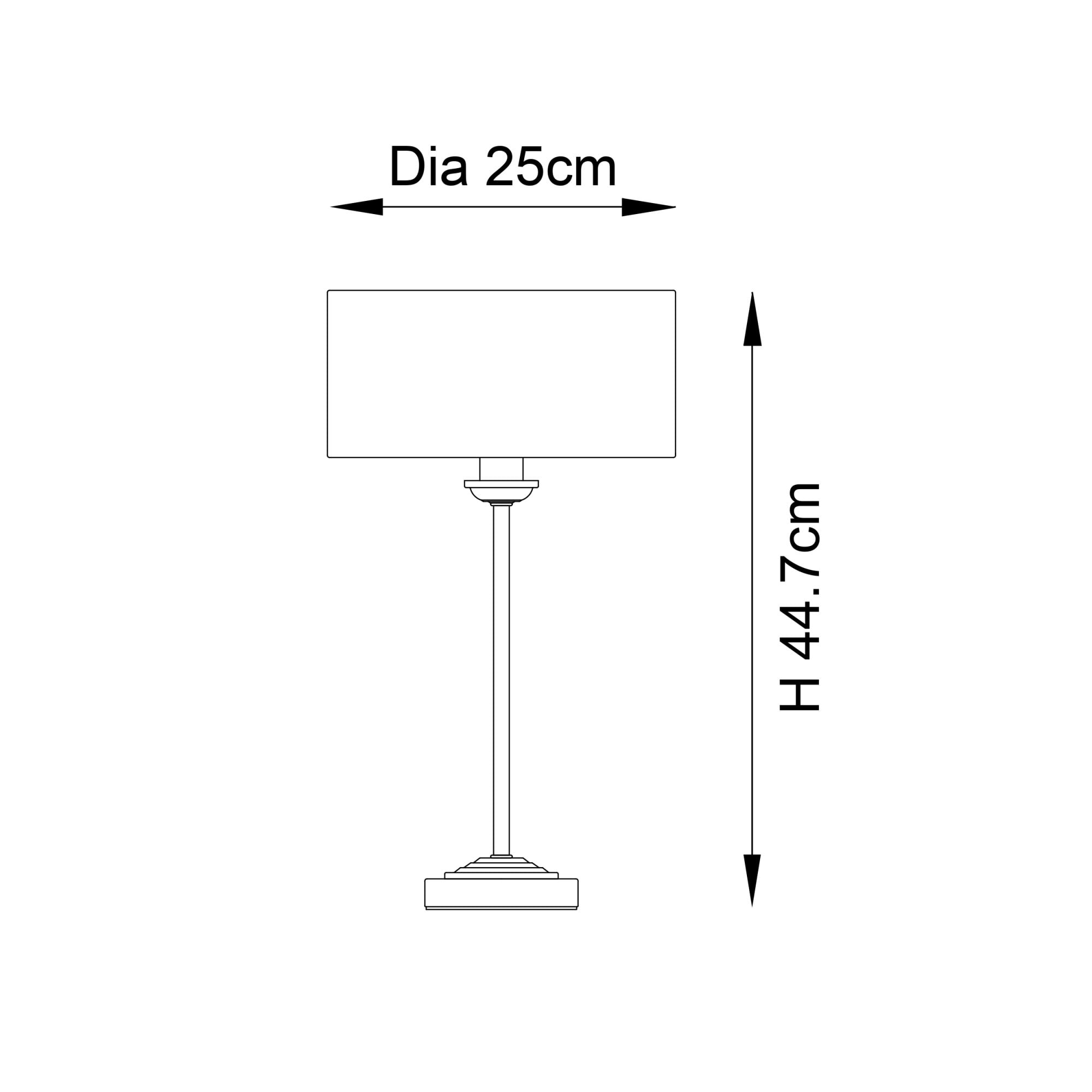 Endon Highclere Table Lamp - Brushed Chrome & Natural Linen