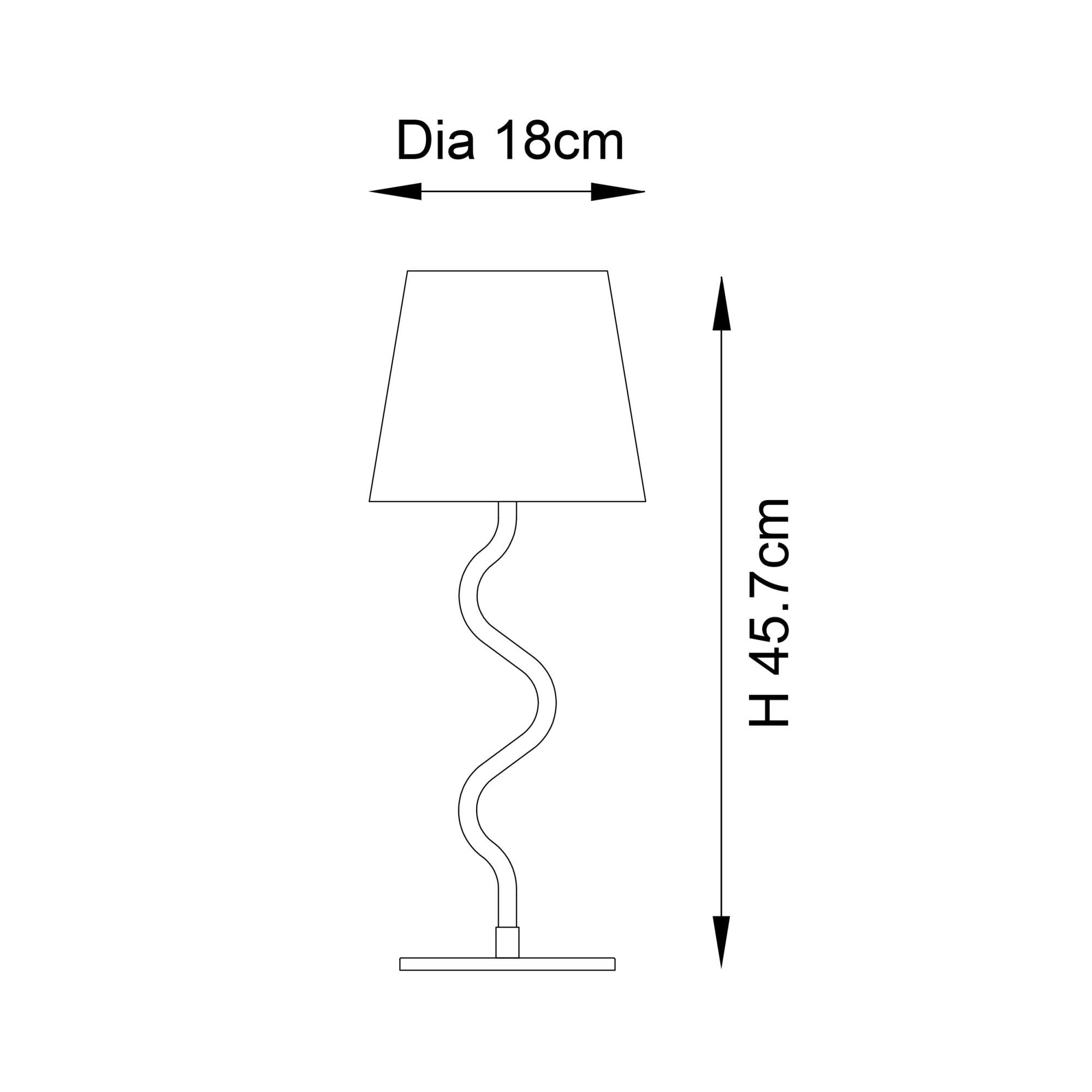 Endon Wriggle Table Lamp -  Matt Black & Natural Raffia Tapered Shade