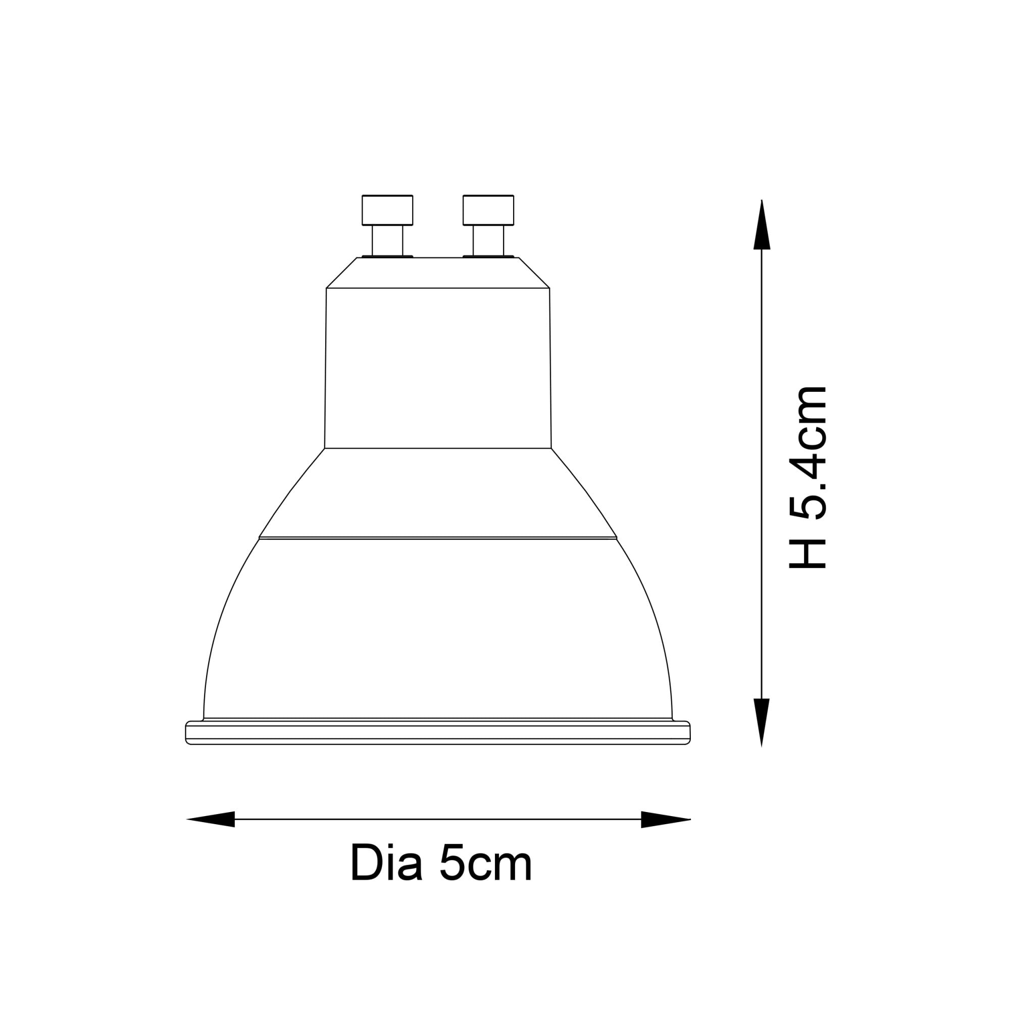 Endon GU10 LED SMD 60º 7W Lamp - 3000K - Non-Dimmable - Matt White Plastic