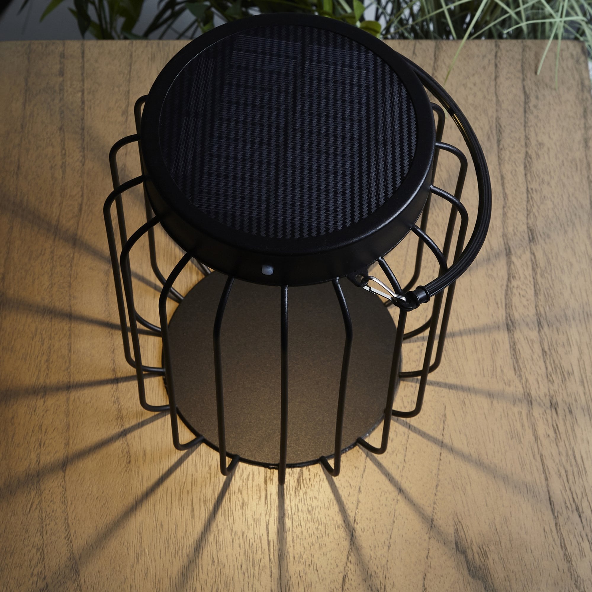 Endon Tropic IP44 Solar Table Lantern - Matt Black