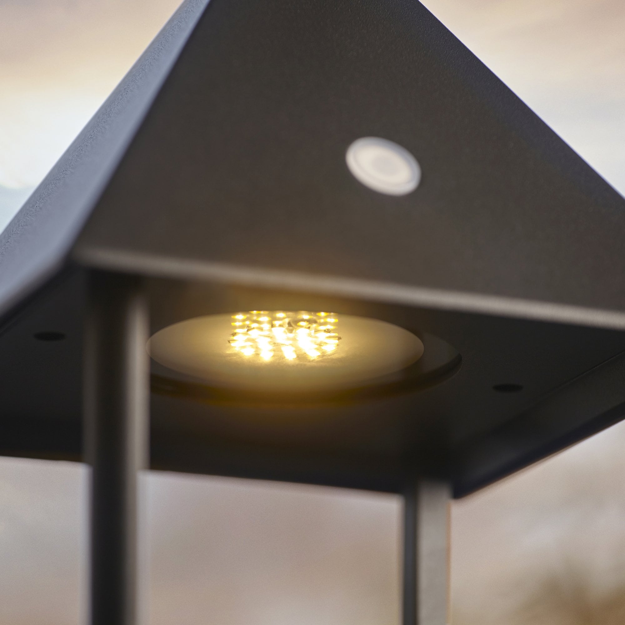 Endon Hoot Medium IP44 USB Table Lantern -  Matt Black