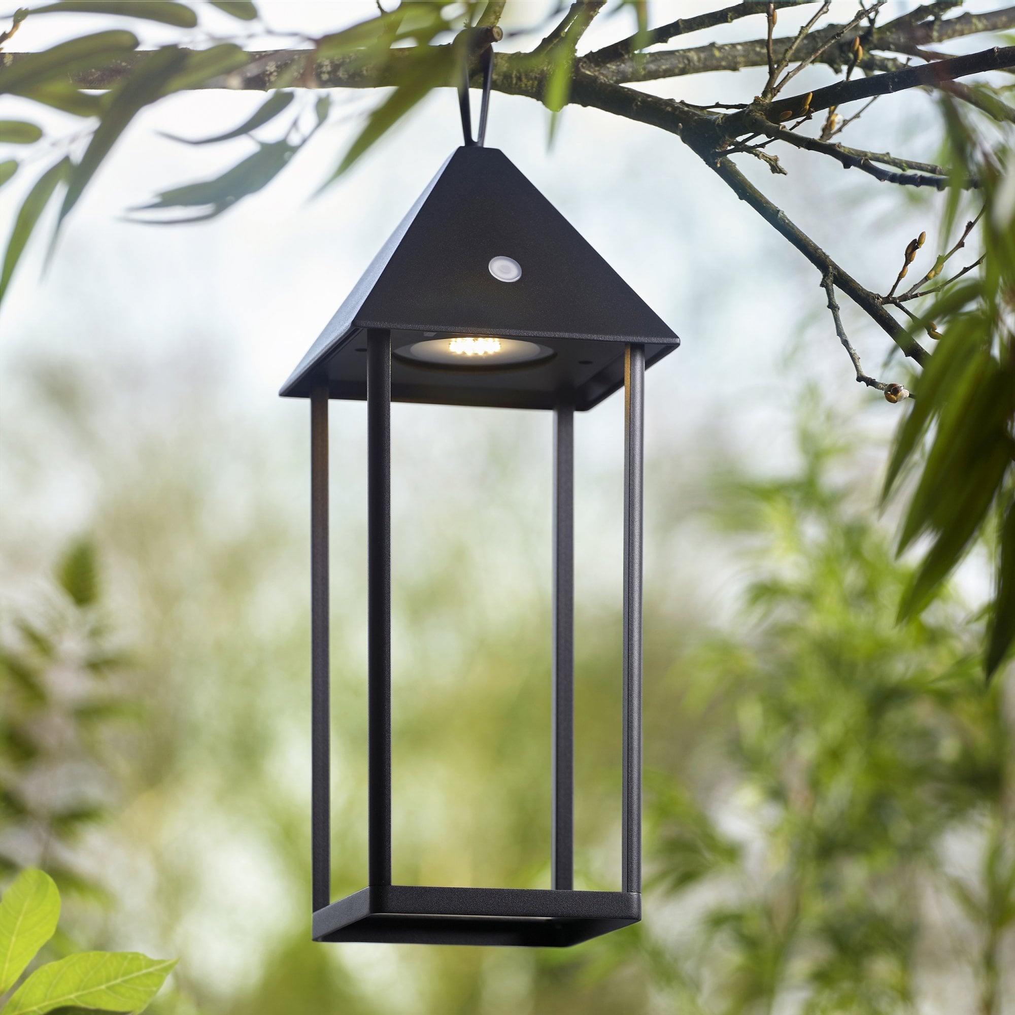 Endon Hoot Large USB IP44 Table Lantern -  Matt Black
