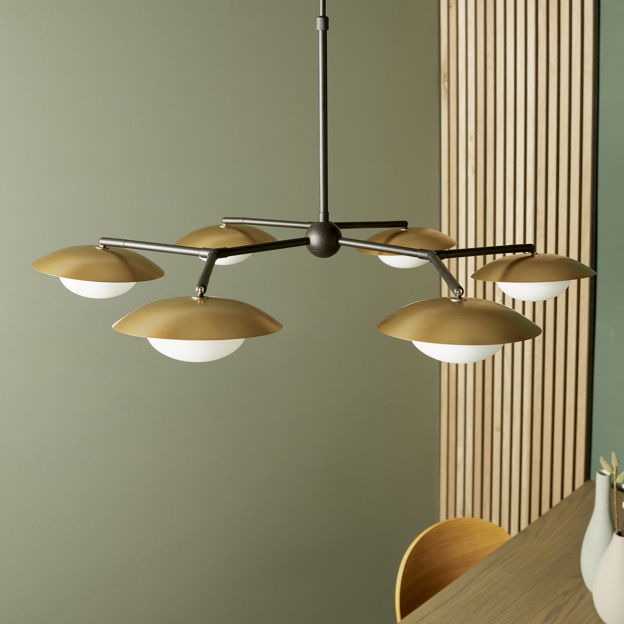 Utopia Planet 6 Light Pendant - Gold - 85cm Diameter