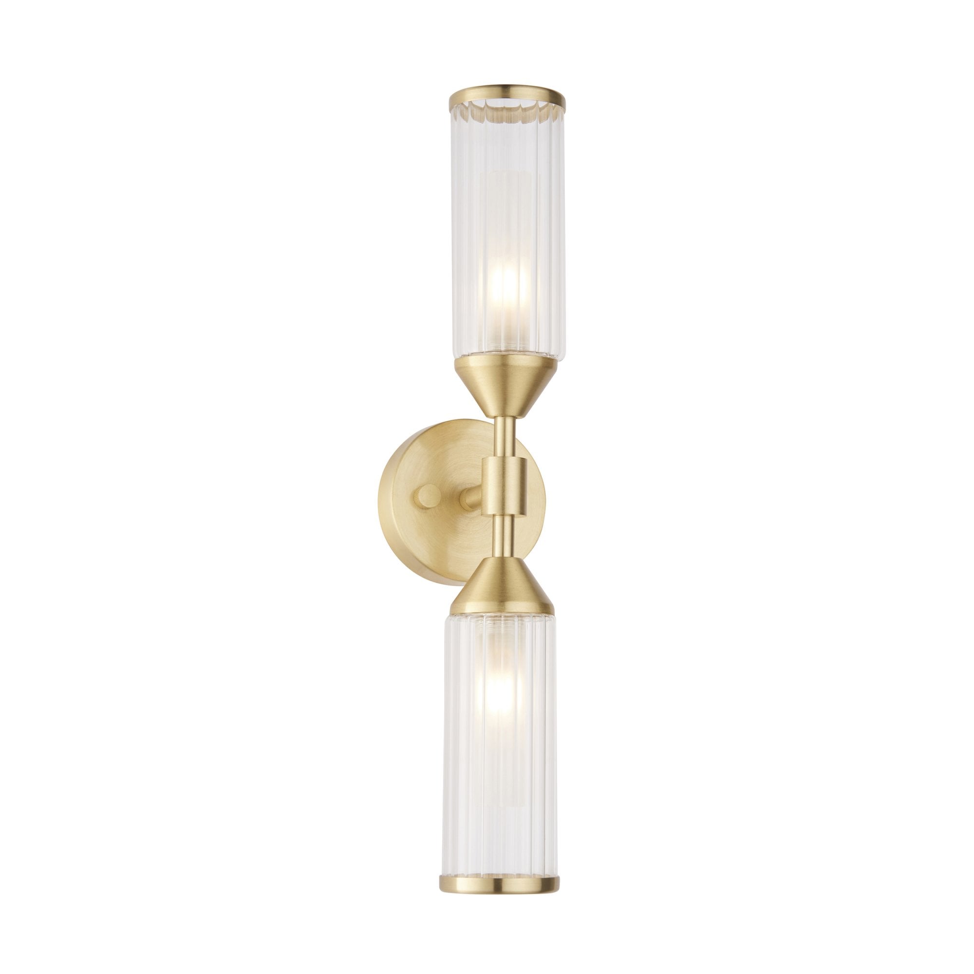 Utopia Matrix 2 Light Wall Light - Satin Brass