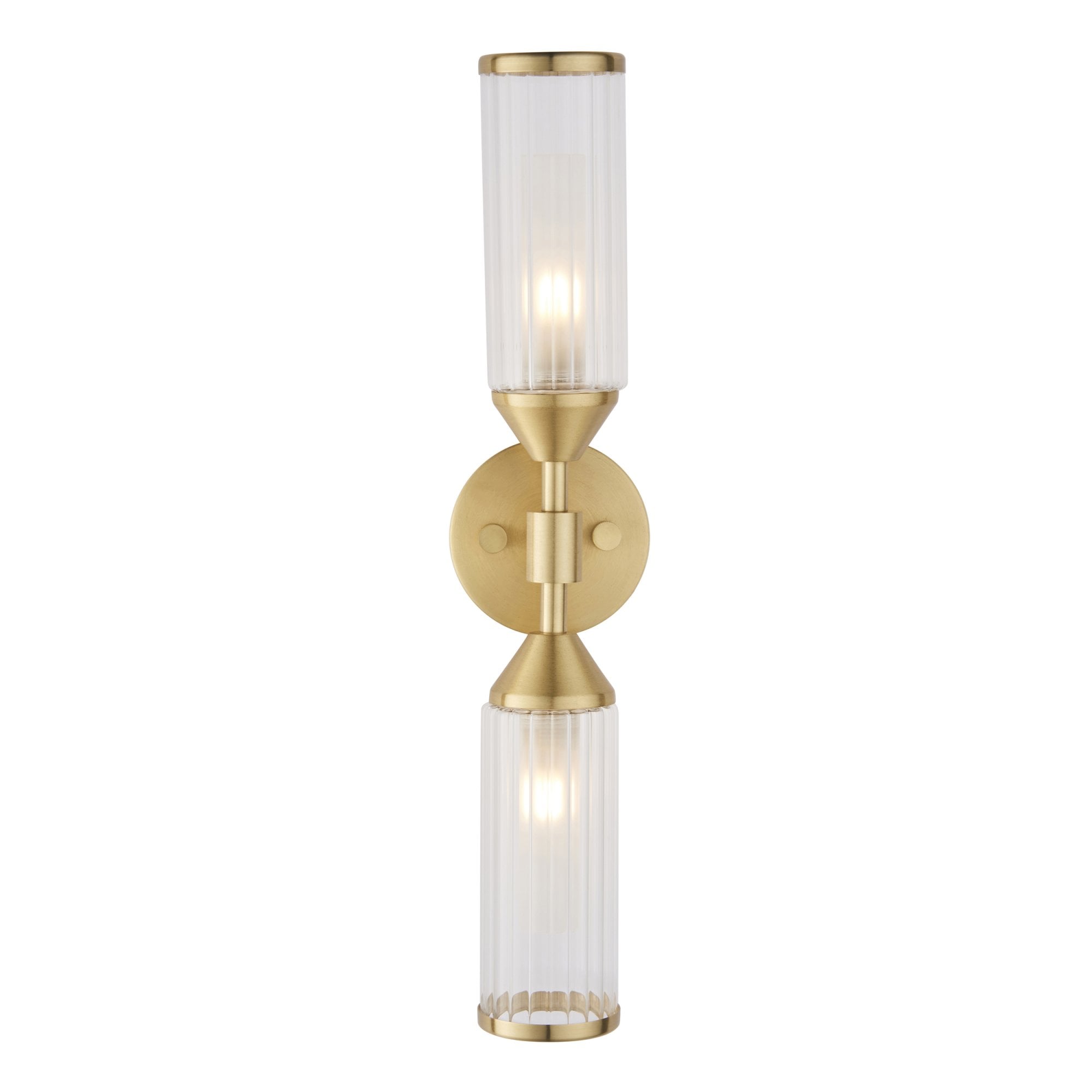 Utopia Matrix 2 Light Wall Light - Satin Brass