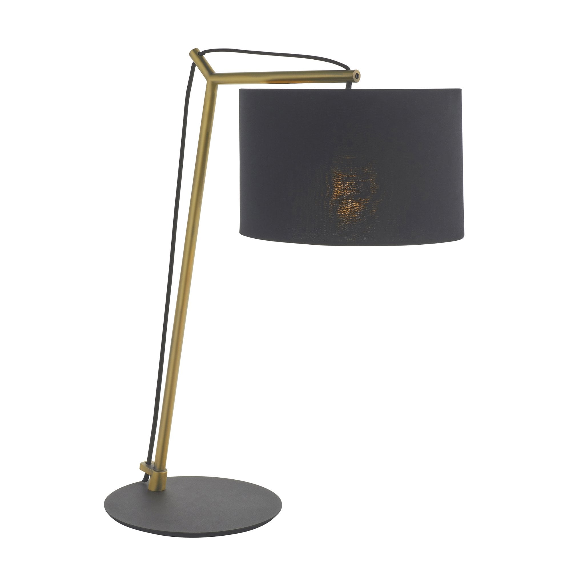 Utopia Point Table Lamp - Matt Brass And Black Shade