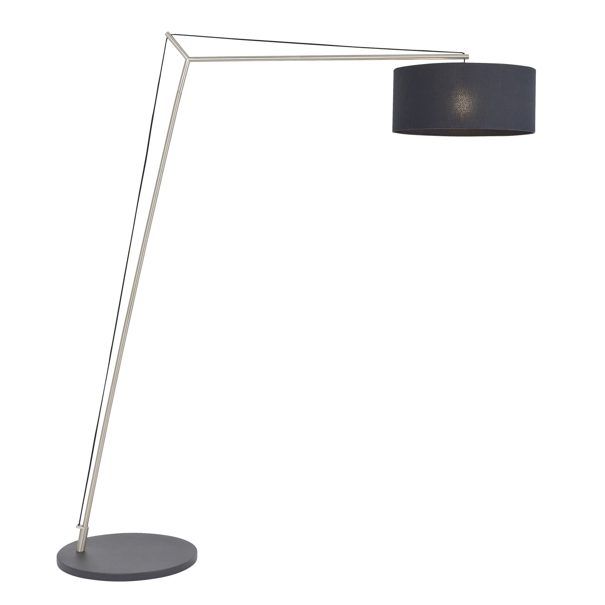 Utopia Point Floor Lamp - Matt Nickel And Black Shade
