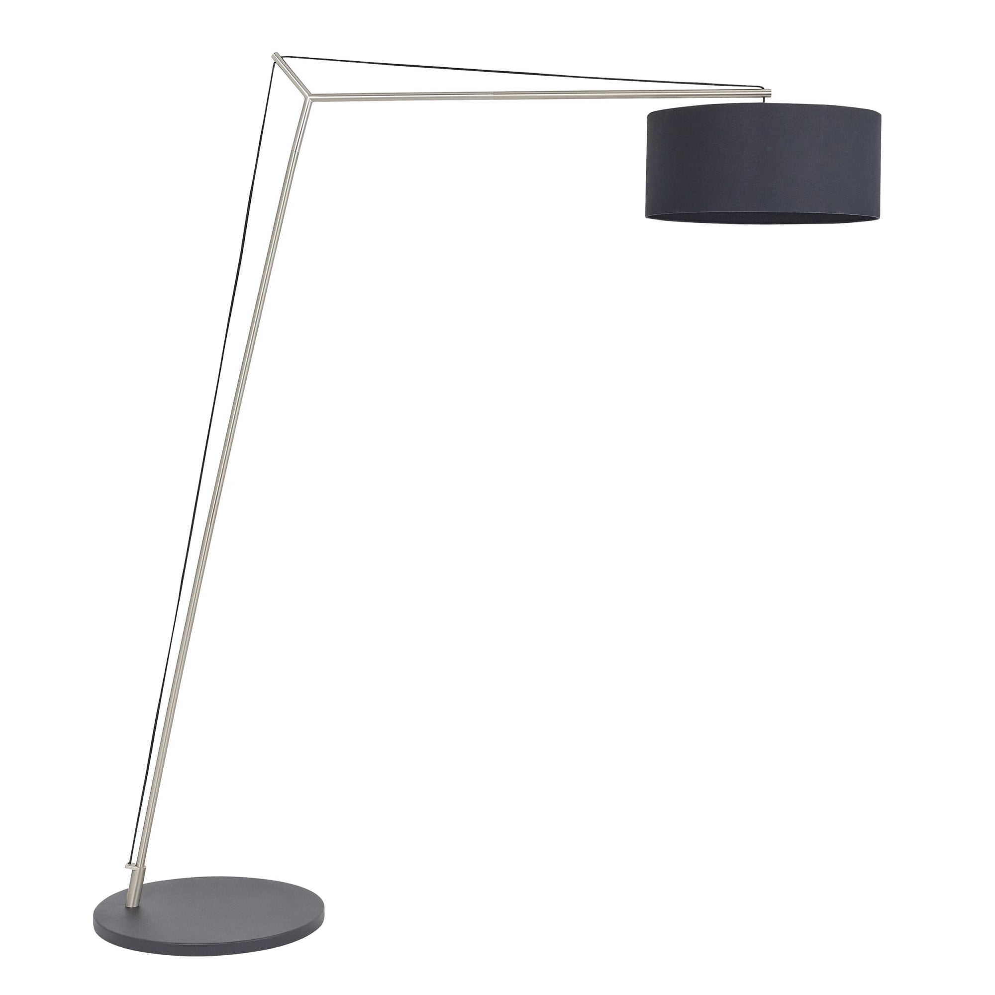 Utopia Point Floor Lamp - Matt Nickel And Black Shade