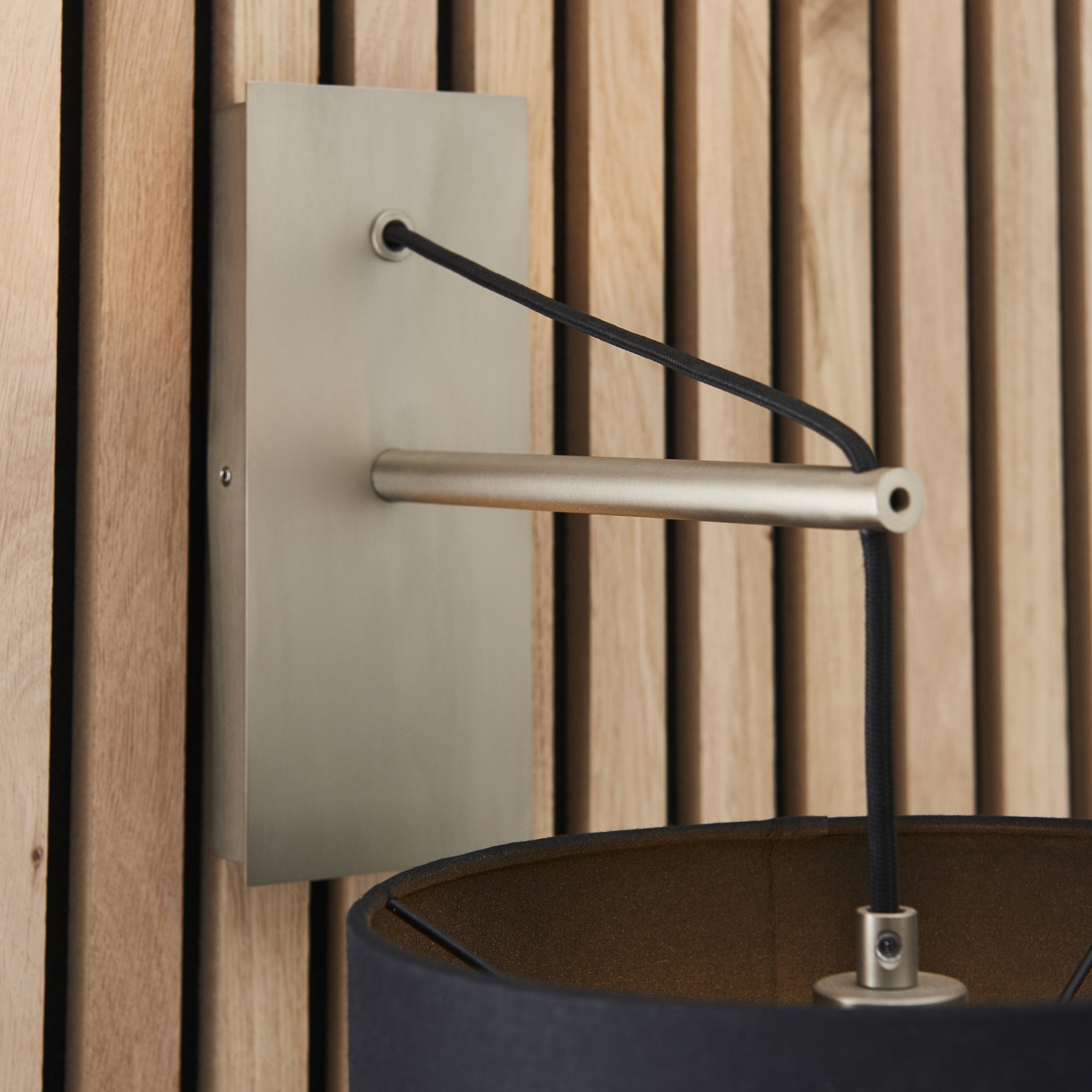 Utopia Point Wall Light - Matt Nickel And Black Shade