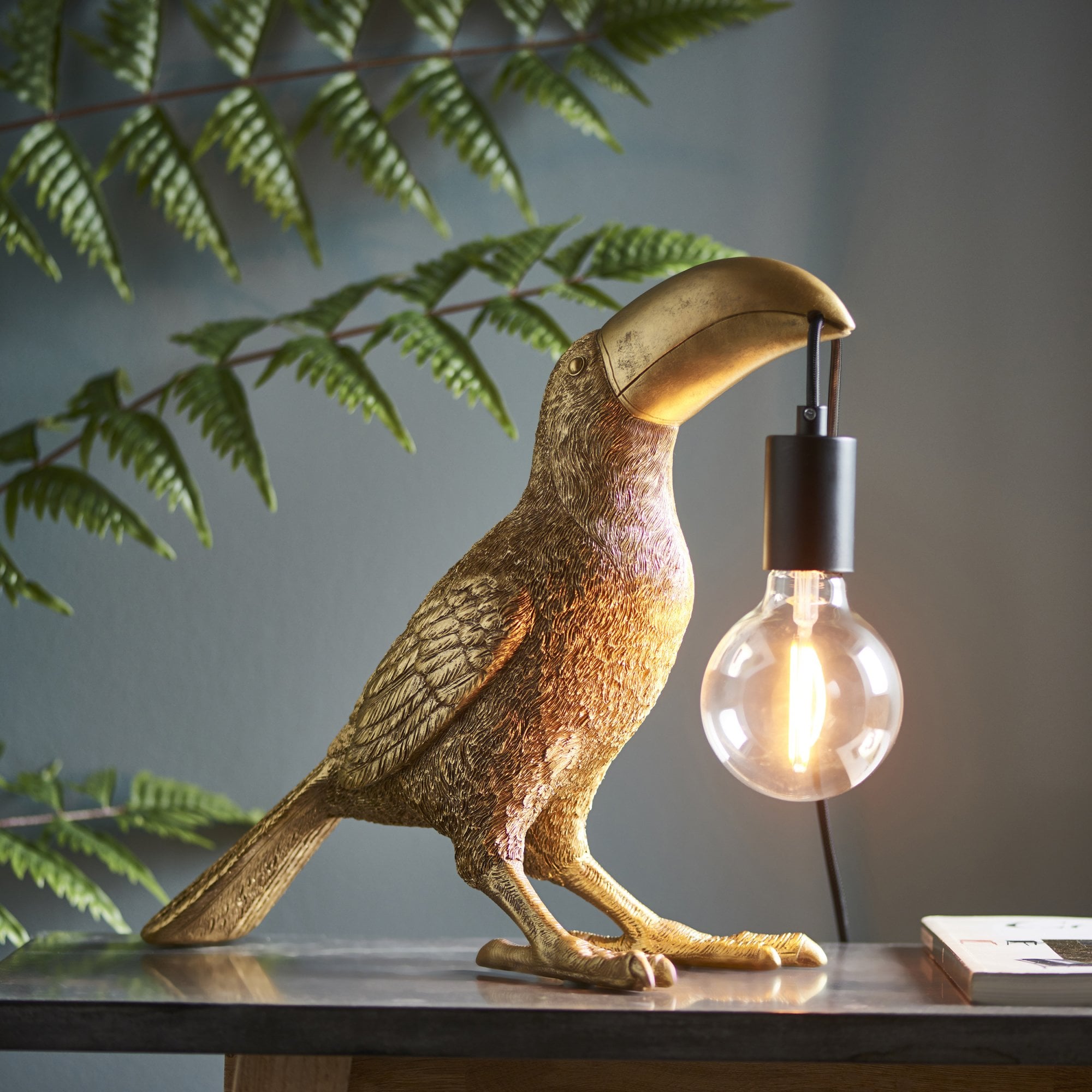Utopia Beaky The Toucan Table Lamp - Vintage Gold