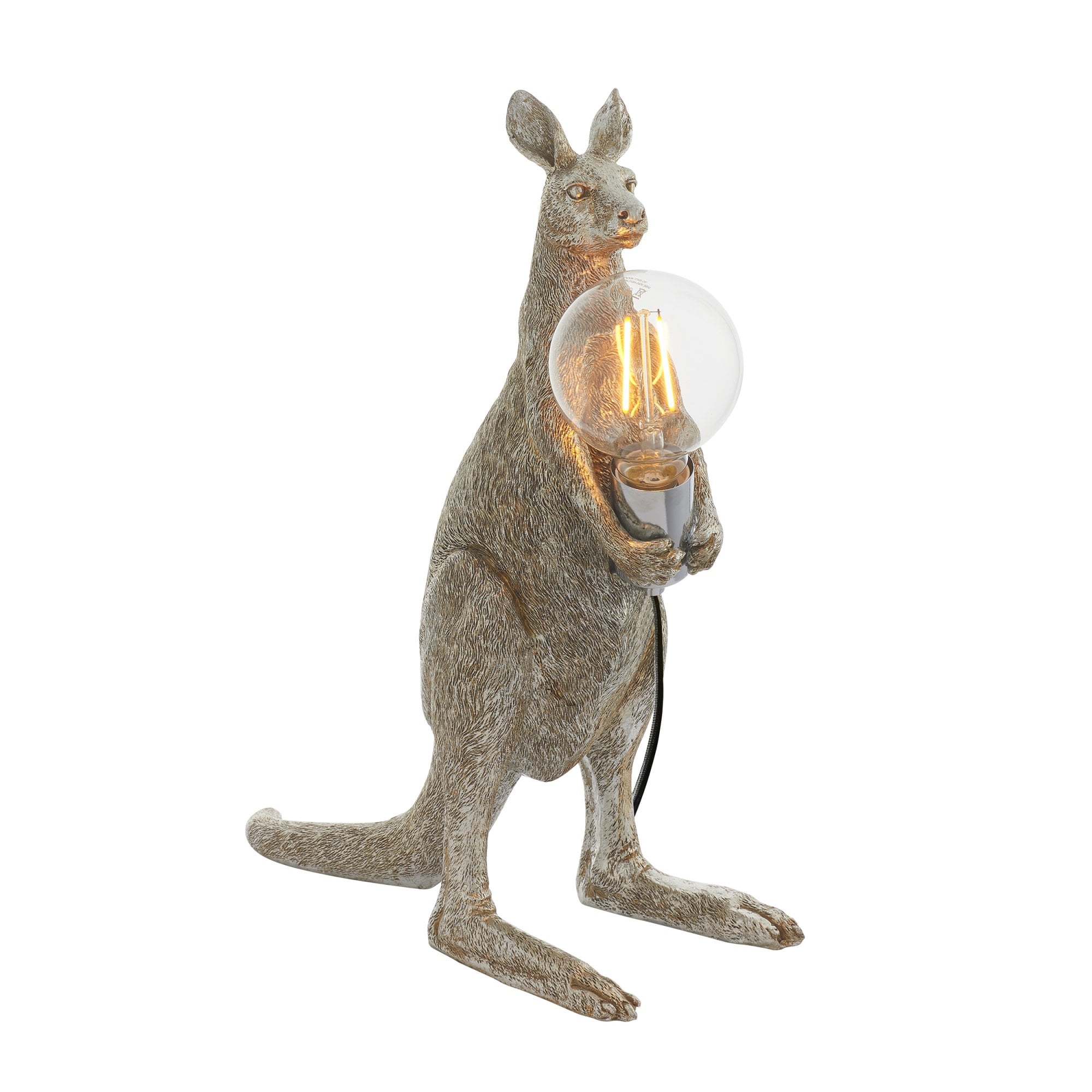 Utopia Skippy The Kangaroo Table Lamp - Vintage Silver