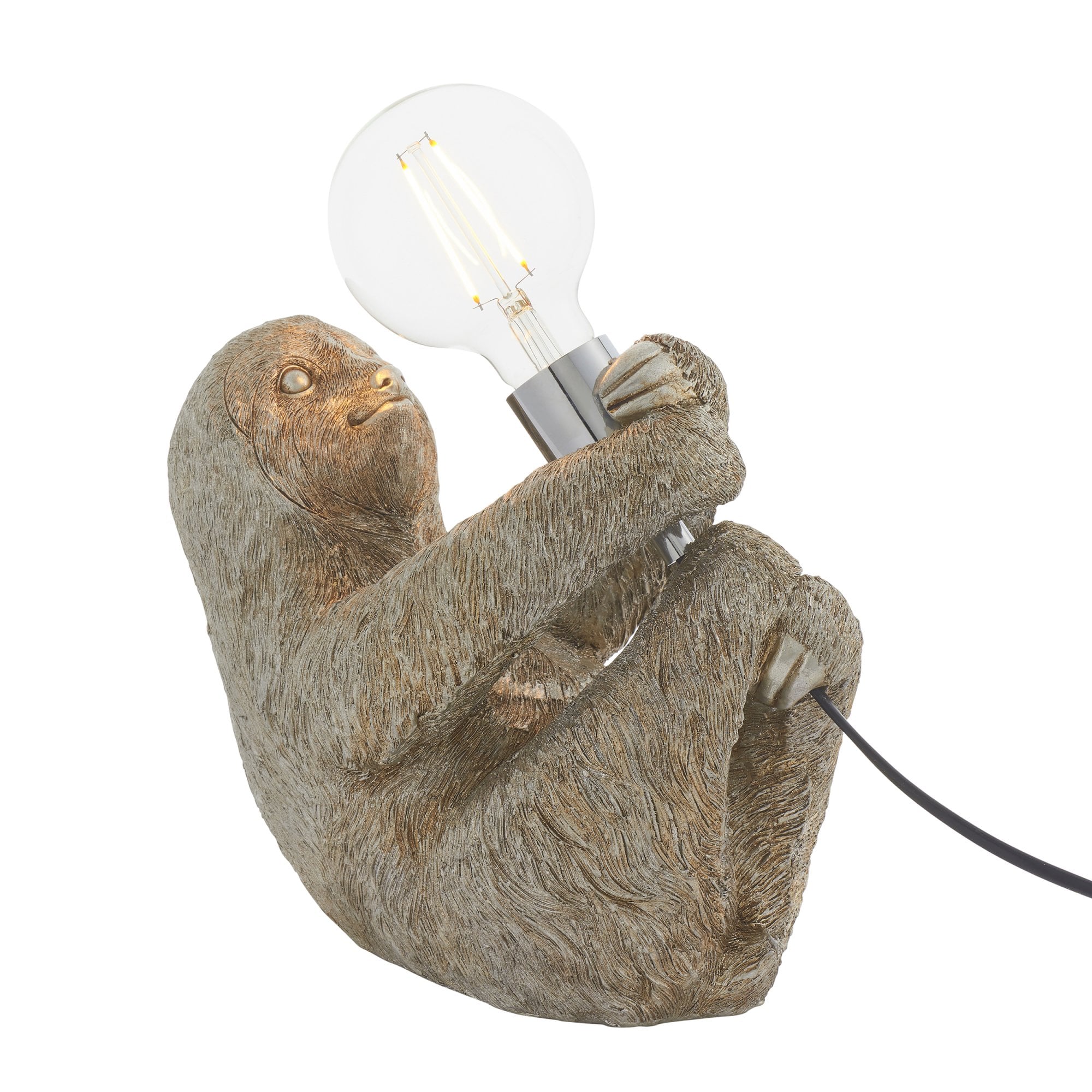 Utopia Sleepy Sloth Table Lamp - Vintage Silver