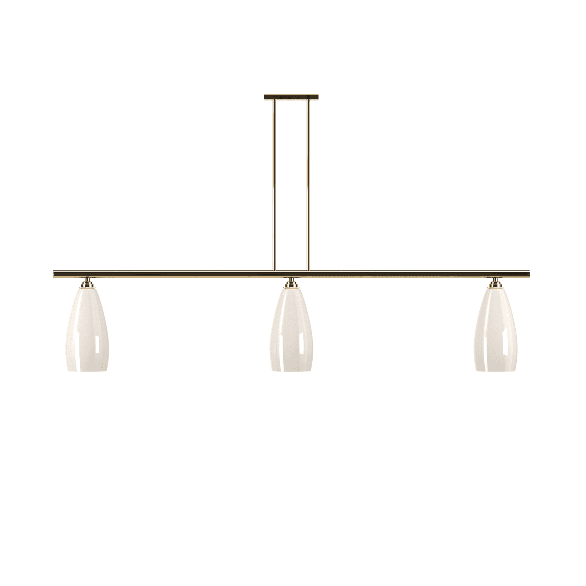 Fritz Fryer Upton 3 Light Pendant Bar - White Glass (Various Colour Options)